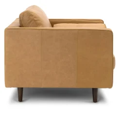 Sven 42" Tufted Leather Lounge Chair - Charme Tan