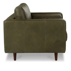 Sven 42" Tufted Leather Lounge Chair - Charme Green