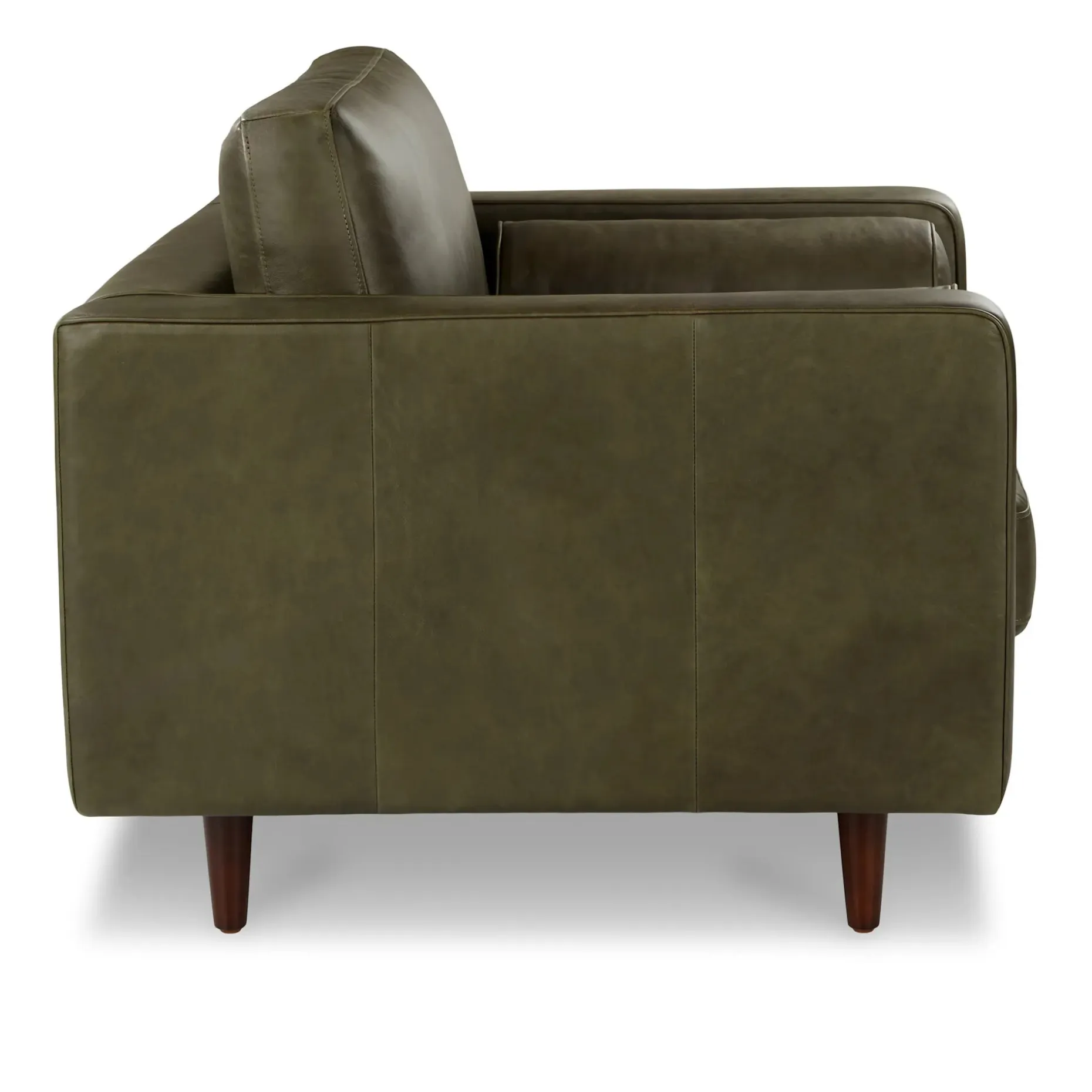 Sven 42" Tufted Leather Lounge Chair - Charme Green