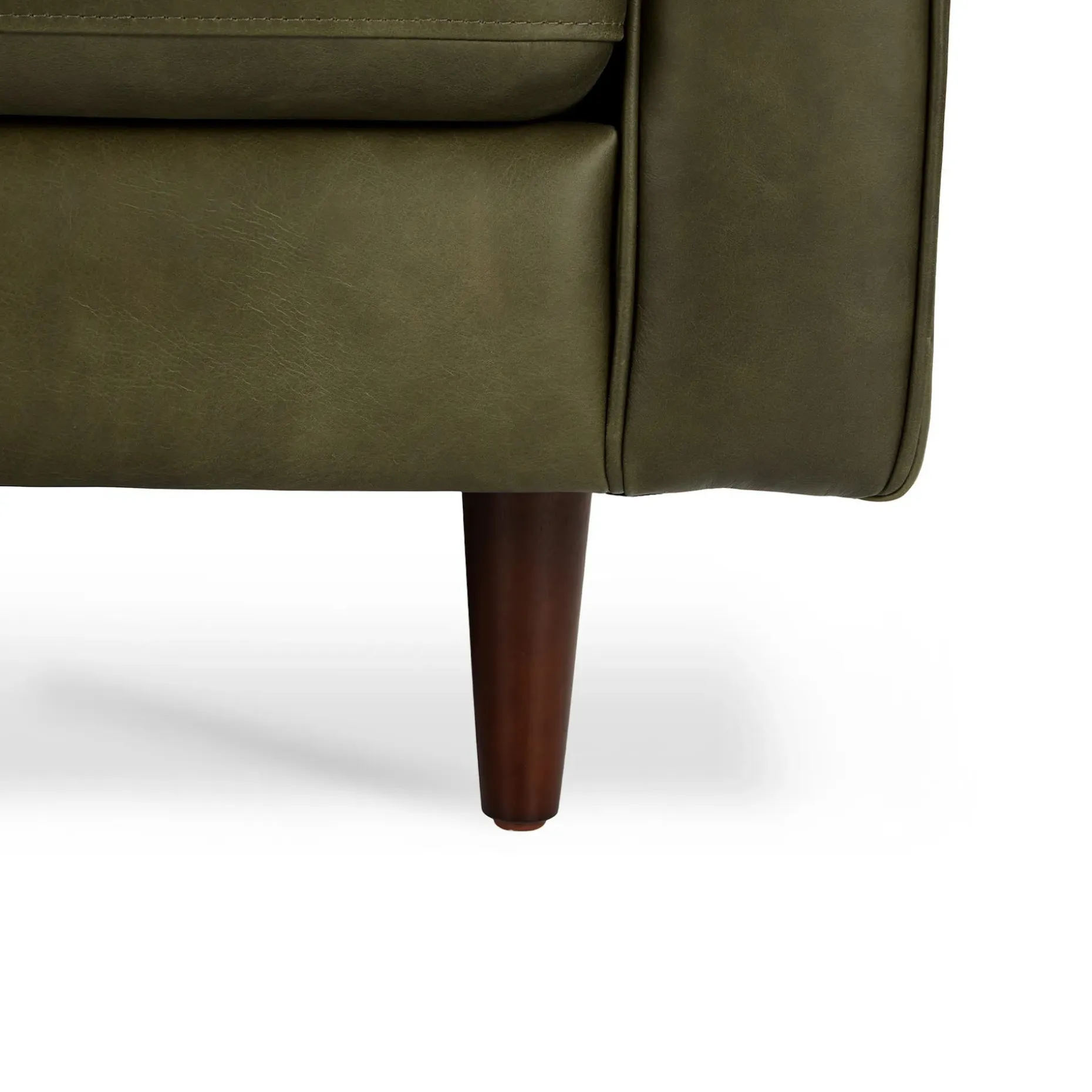 Sven 42" Tufted Leather Lounge Chair - Charme Green