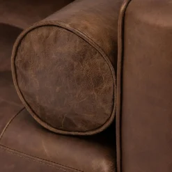 Sven 42" Tufted Leather Lounge Chair - Charme Chocolat