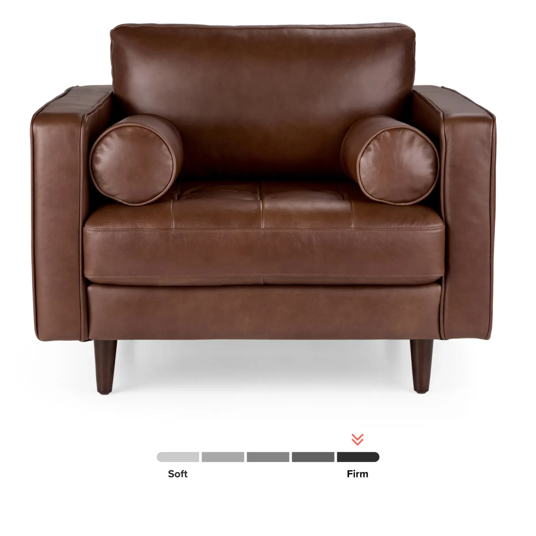 Sven 42" Tufted Leather Lounge Chair - Taos Brown