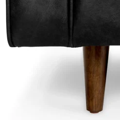 Sven 42" Tufted Leather Lounge Chair - Oxford Black