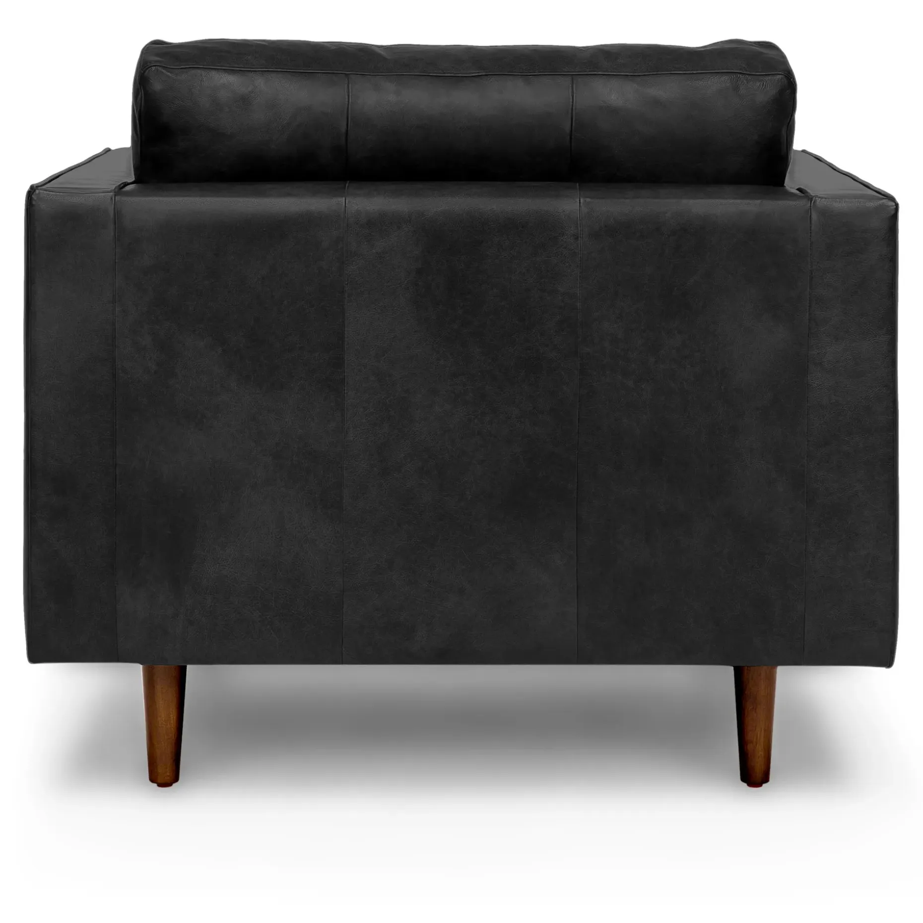 Sven 42" Tufted Leather Lounge Chair - Oxford Black