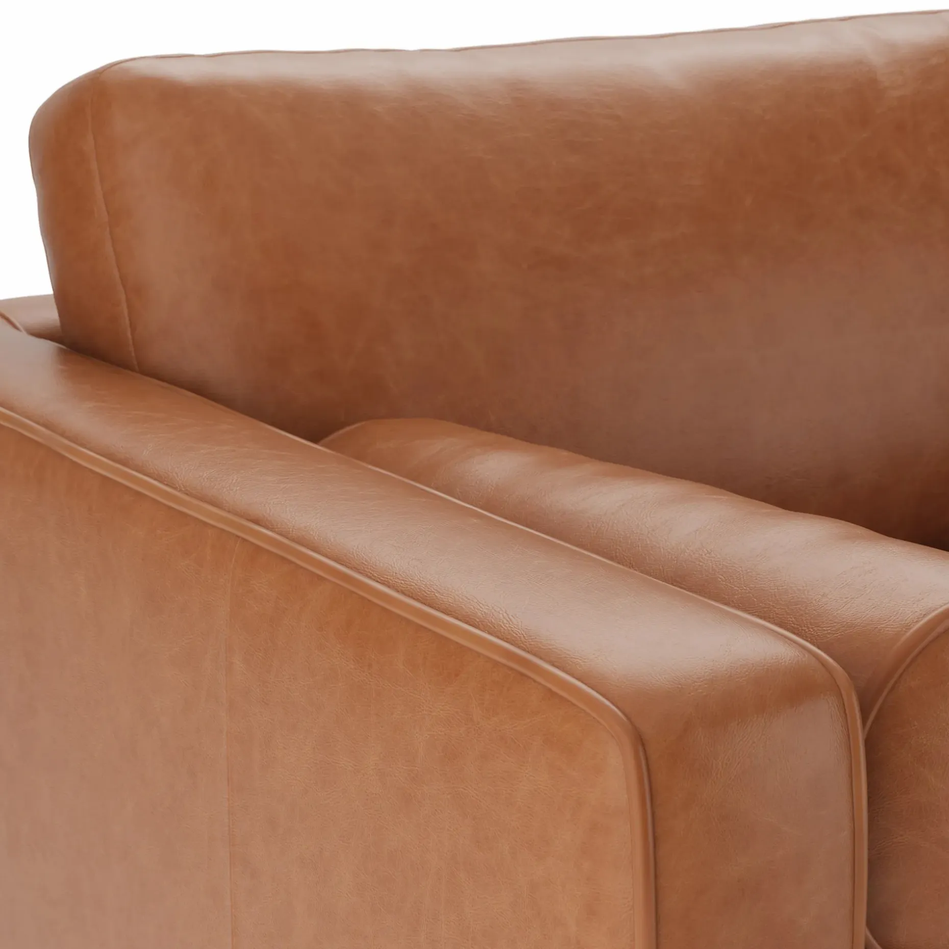 Sven 72" Tufted Leather Loveseat - Salerno Tan