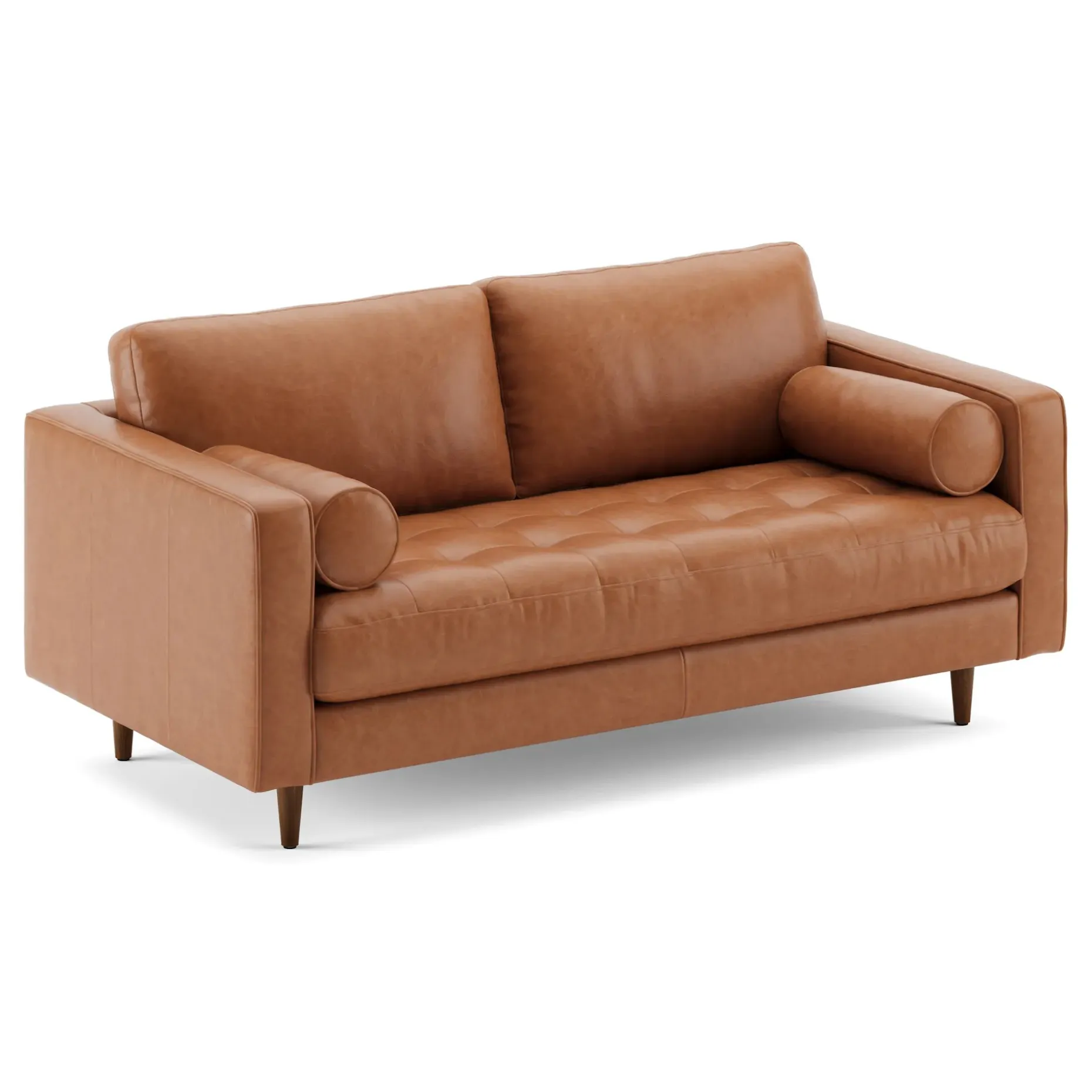 Sven 72" Tufted Leather Loveseat - Salerno Tan