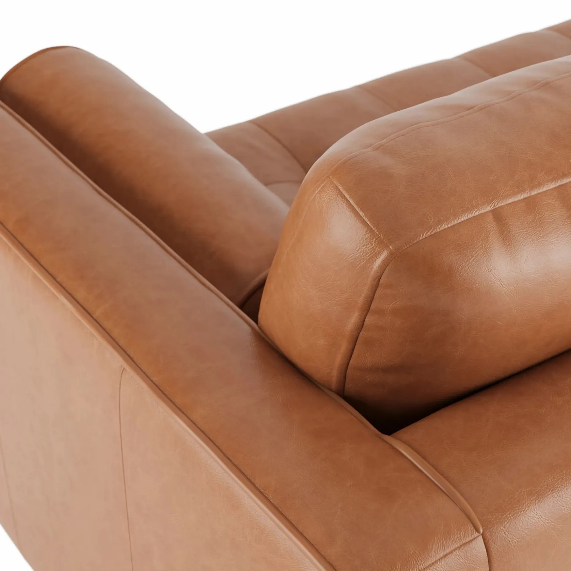 Sven 72" Tufted Leather Loveseat - Salerno Tan