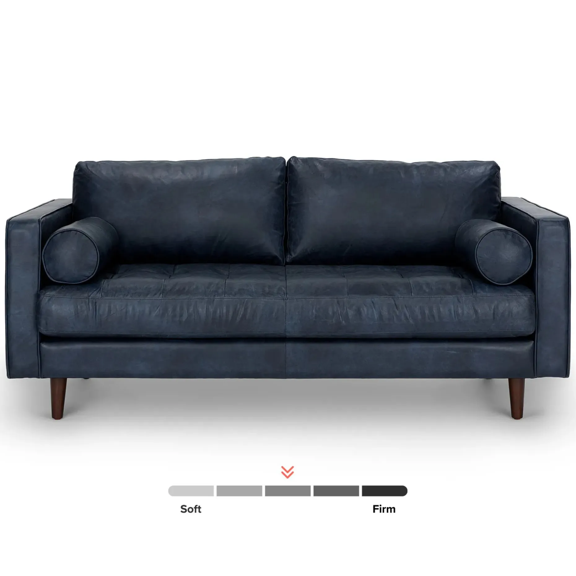 Sven 72" Tufted Leather Loveseat - Oxford Blue