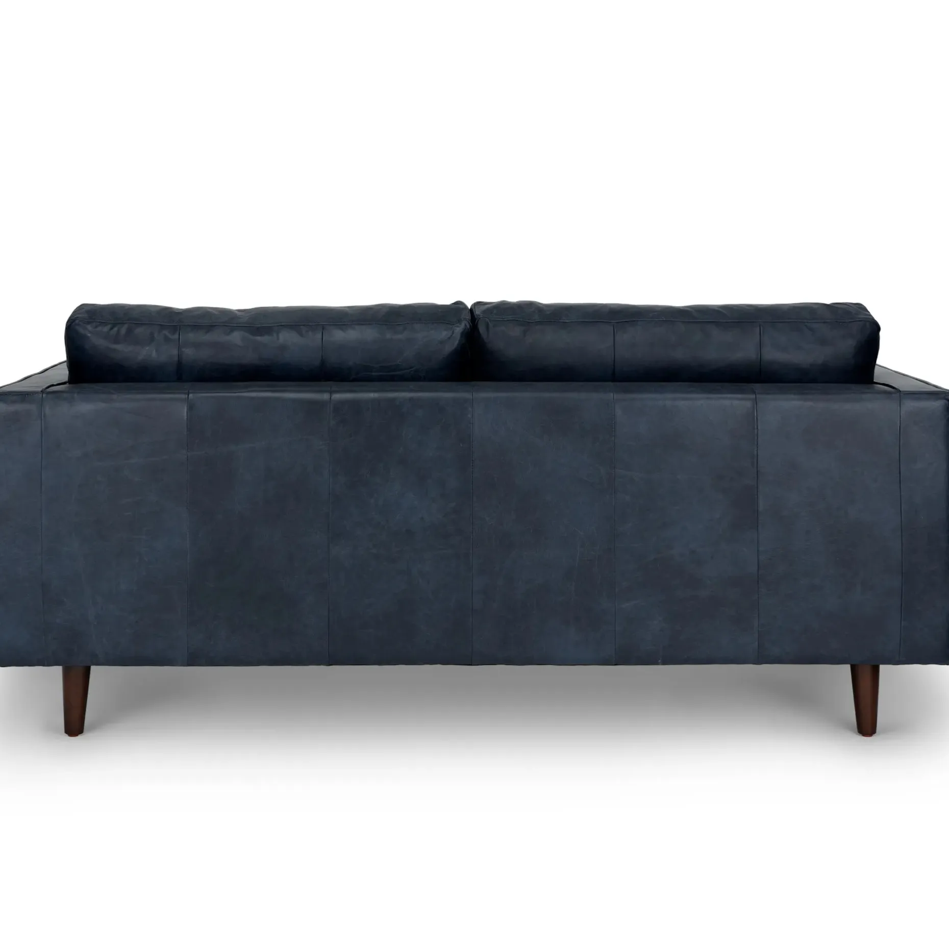 Sven 72" Tufted Leather Loveseat - Oxford Blue