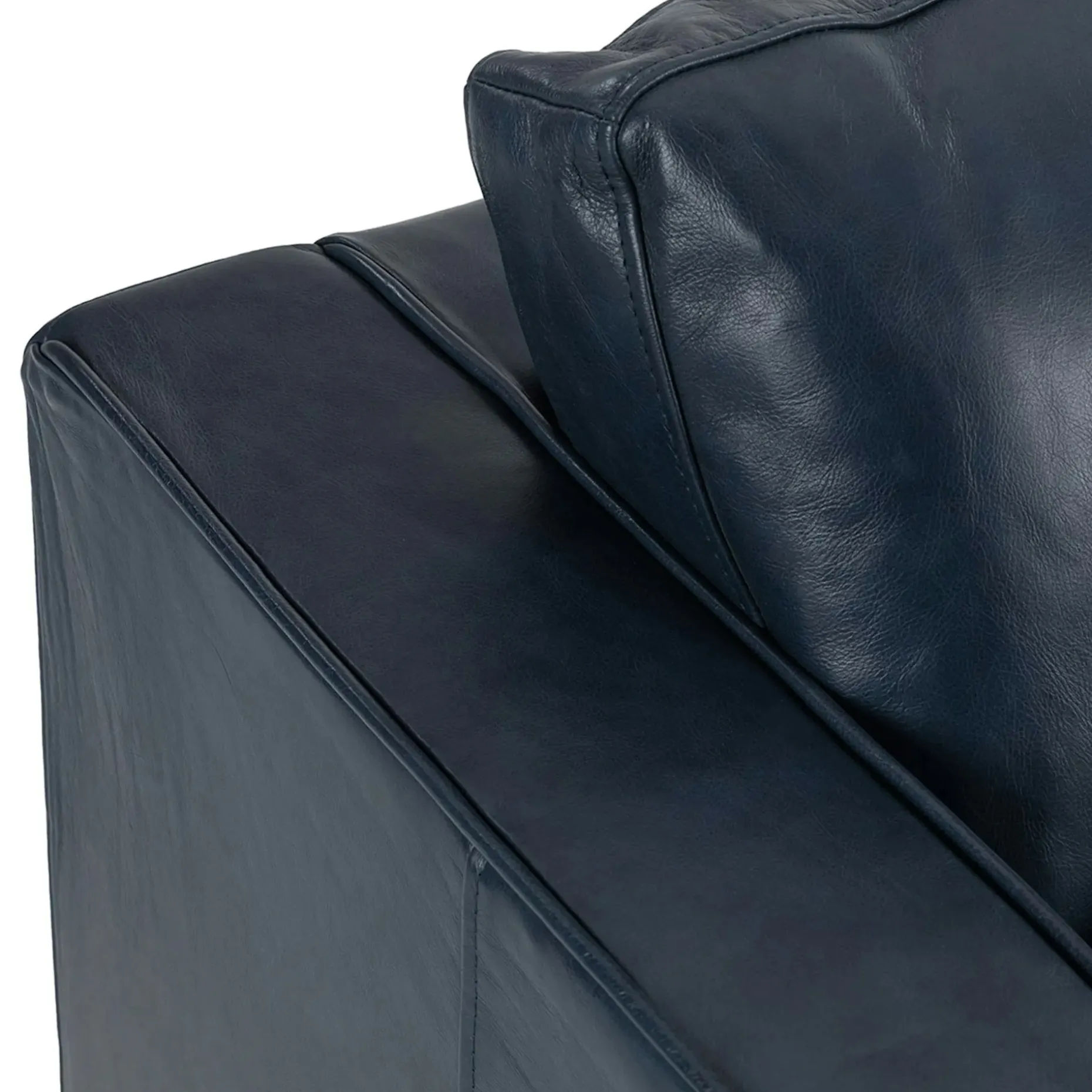 Sven 72" Tufted Leather Loveseat - Oxford Blue