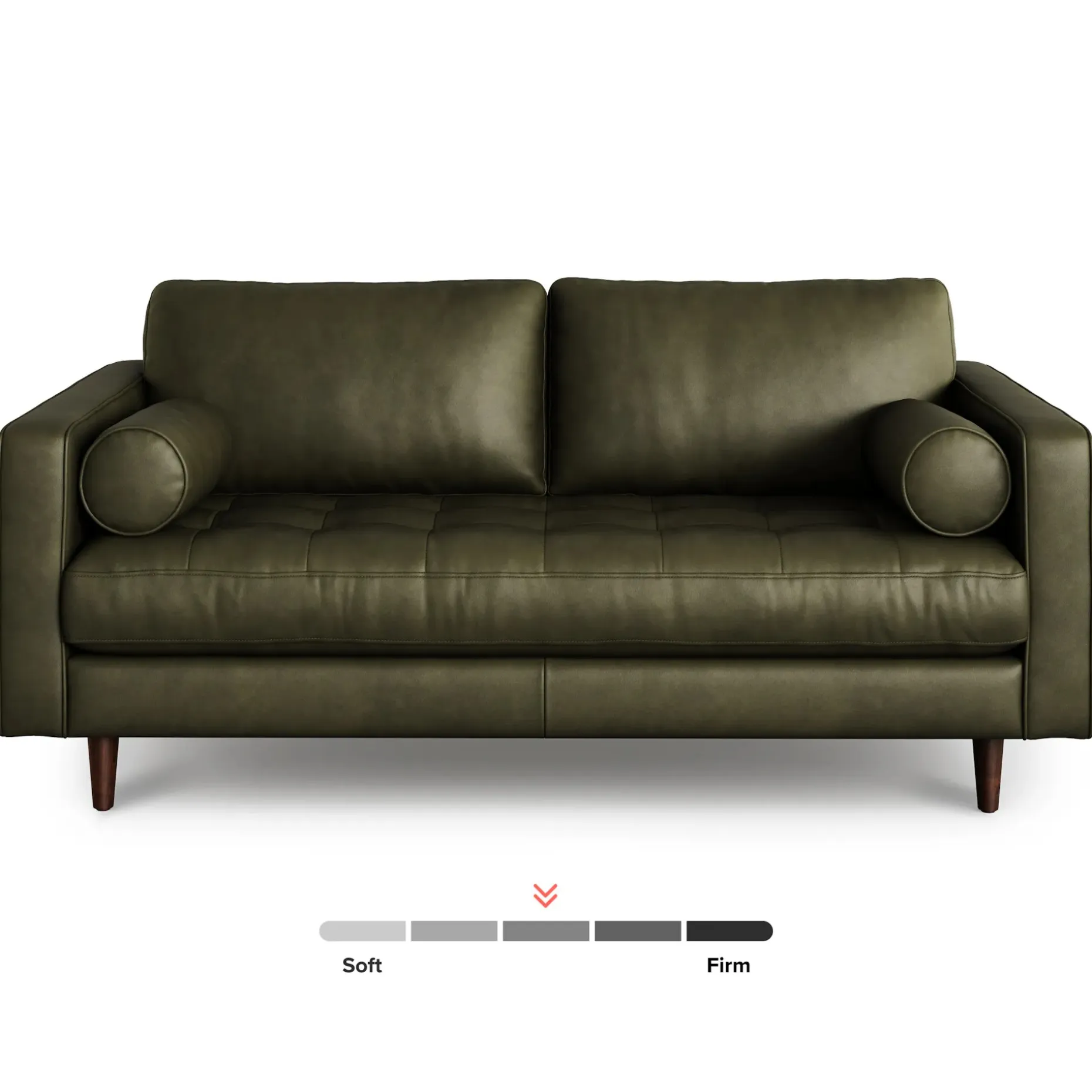 Sven 72" Tufted Leather Loveseat - Charme Green
