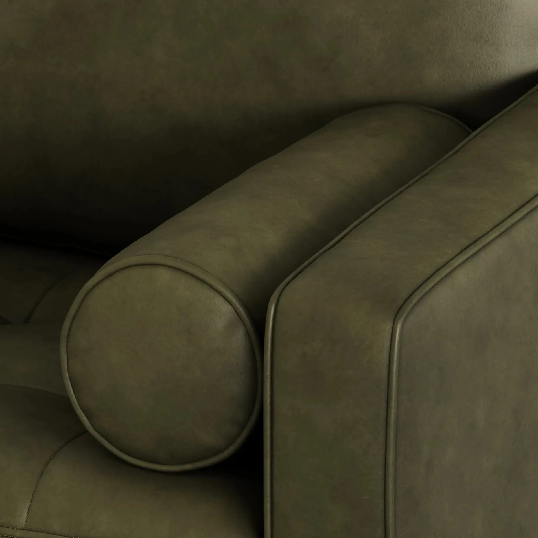 Sven 72" Tufted Leather Loveseat - Charme Green