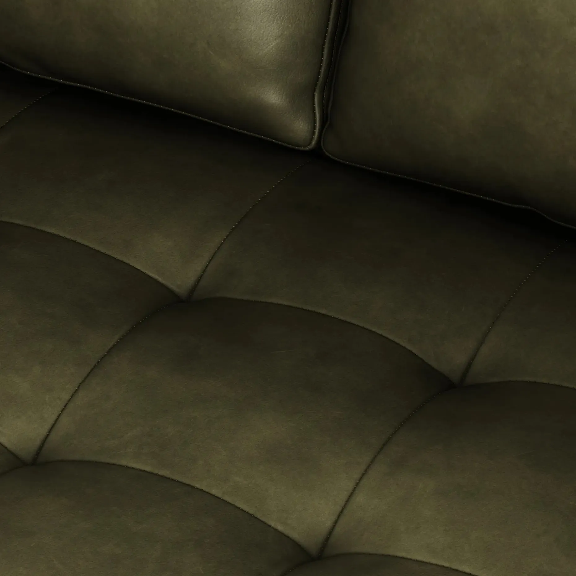 Sven 72" Tufted Leather Loveseat - Charme Green