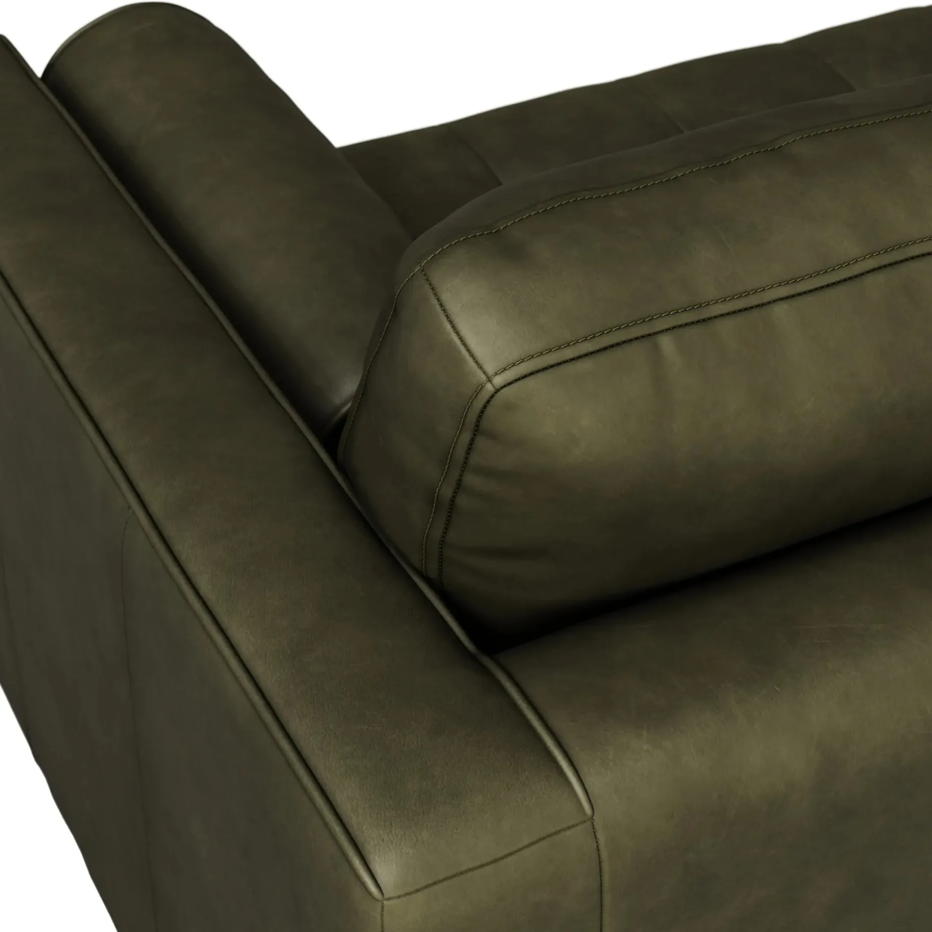 Sven 72" Tufted Leather Loveseat - Charme Green
