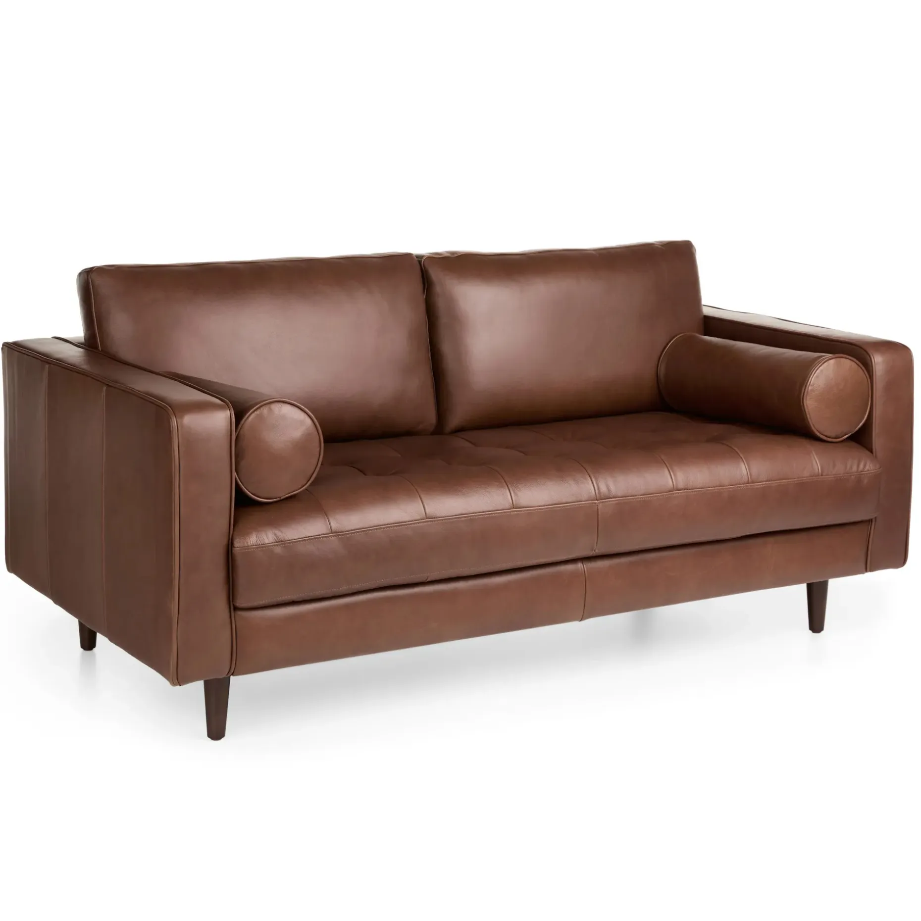 Sven 72" Tufted Leather Loveseat - Taos Brown