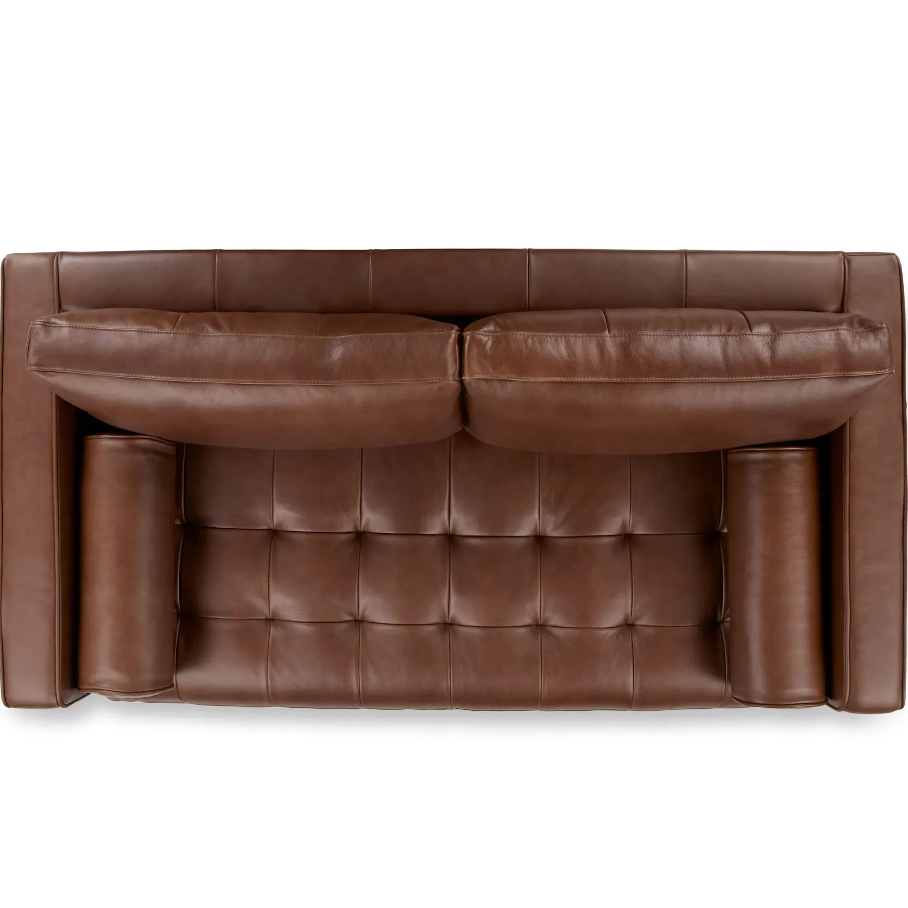 Sven 72" Tufted Leather Loveseat - Taos Brown