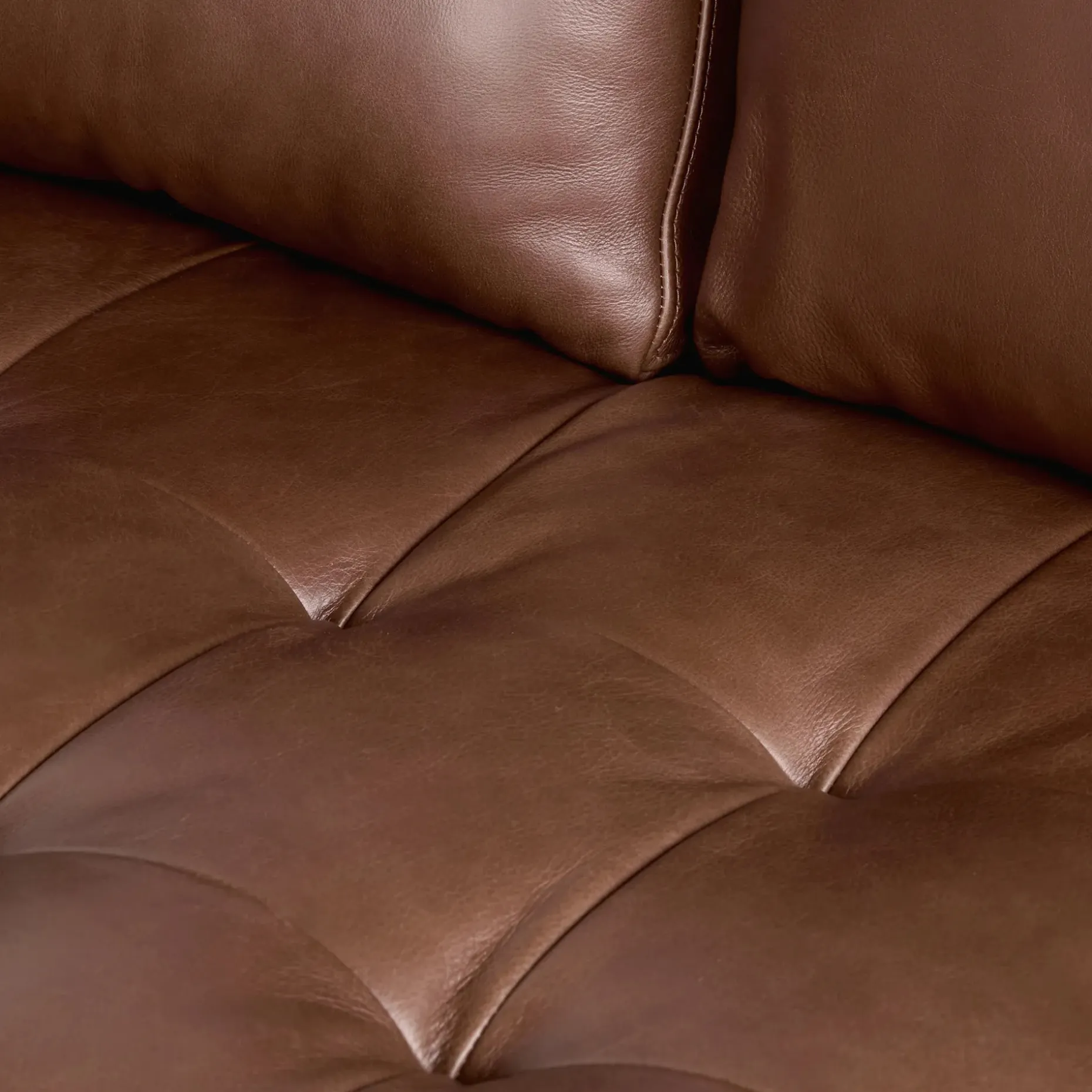 Sven 72" Tufted Leather Loveseat - Taos Brown