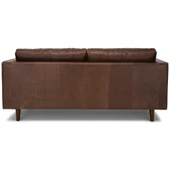 Sven 72" Tufted Leather Loveseat - Charme Chocolat