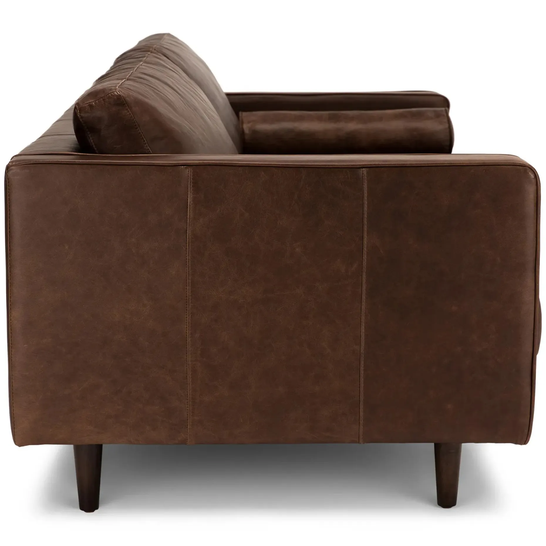 Sven 72" Tufted Leather Loveseat - Charme Chocolat