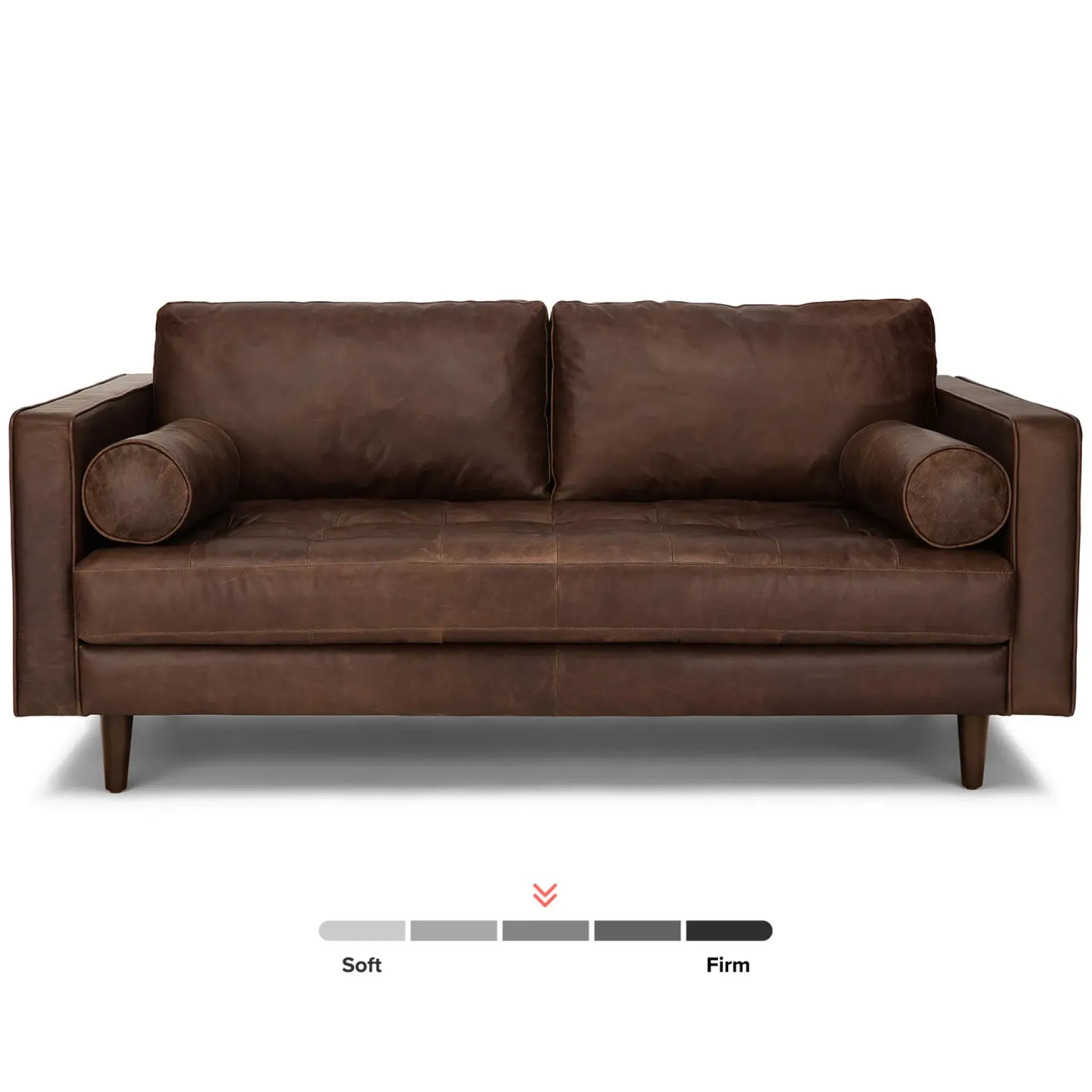 Sven 72" Tufted Leather Loveseat - Charme Chocolat