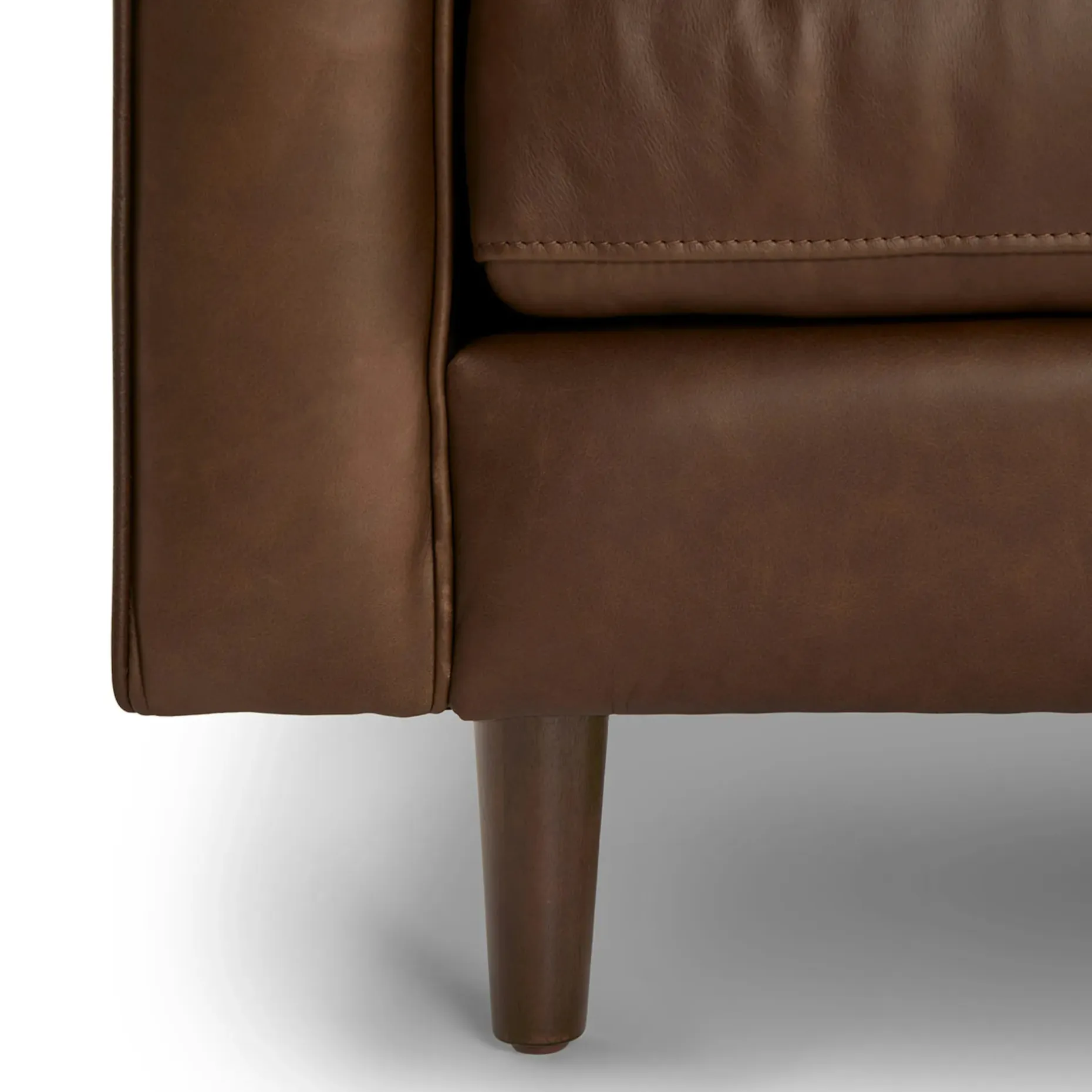 Sven 72" Tufted Leather Loveseat - Charme Chocolat