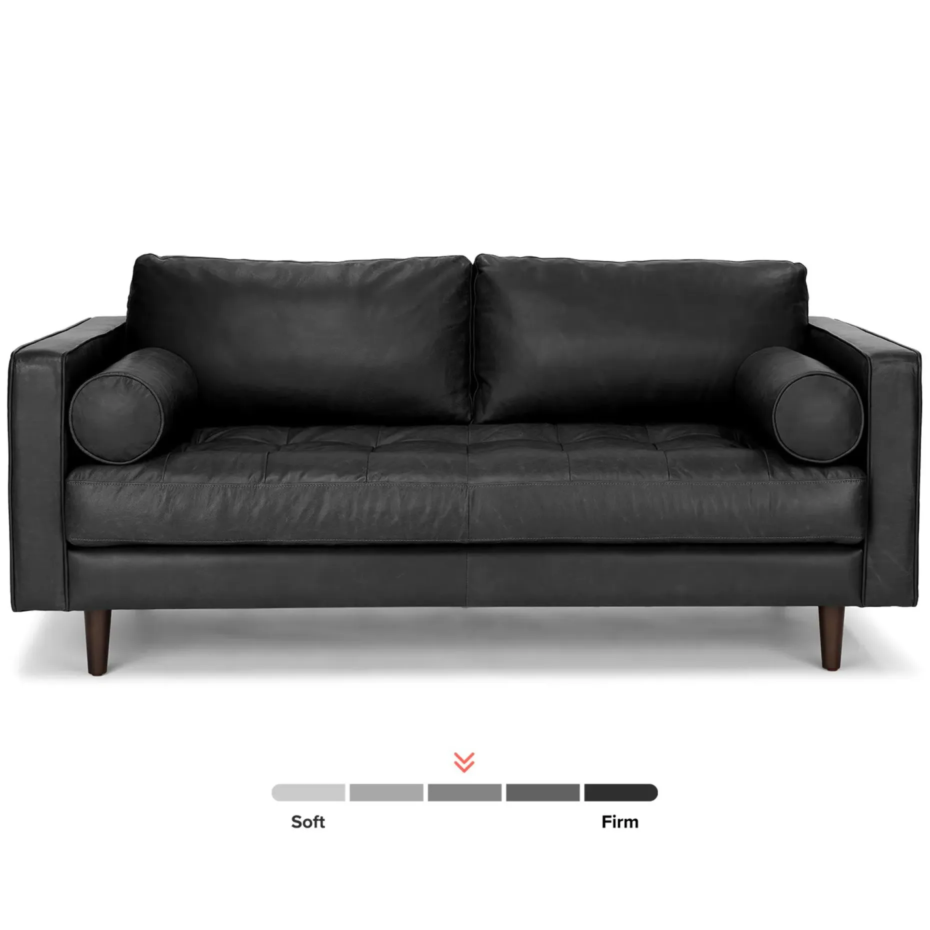 Sven 72" Tufted Leather Loveseat - Oxford Black