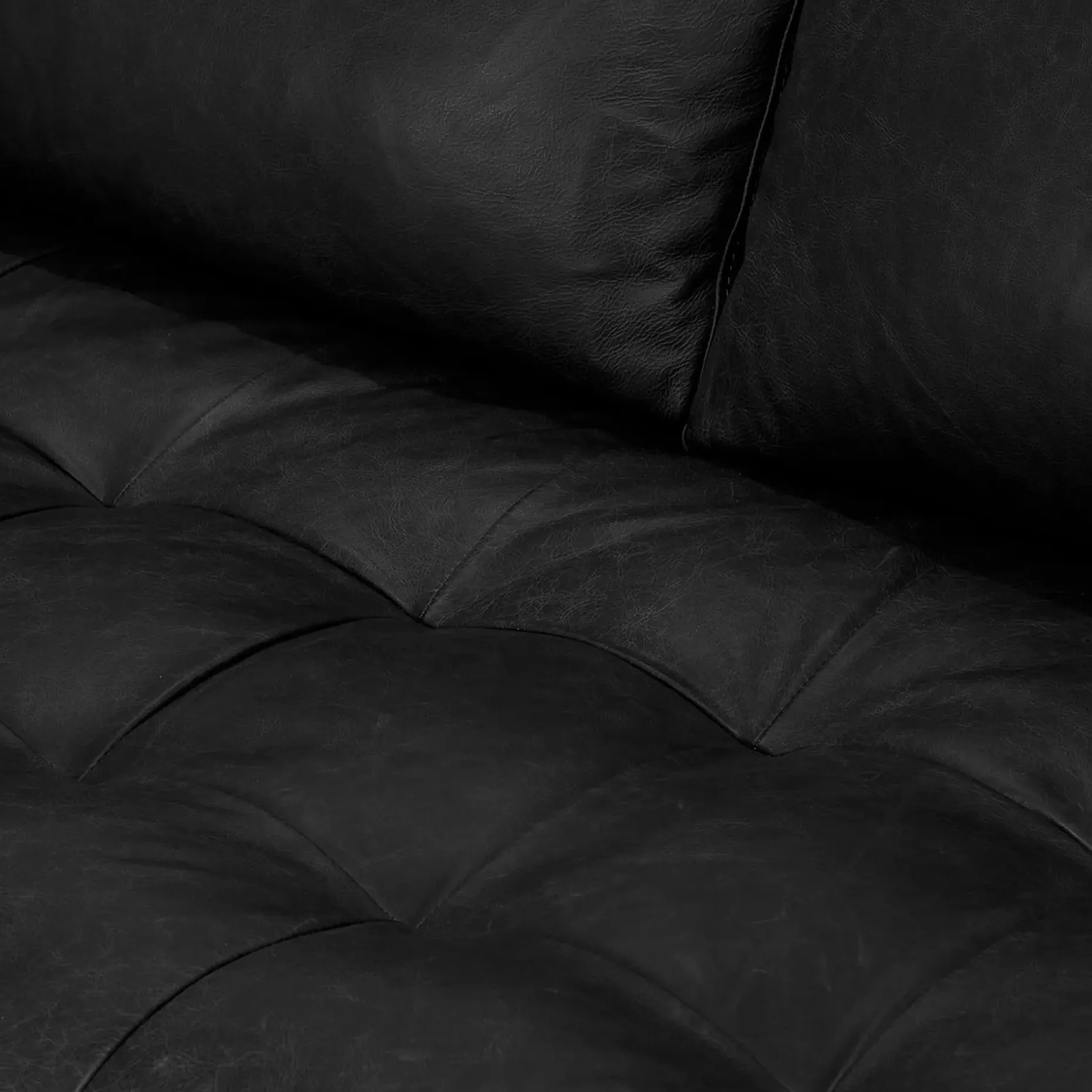 Sven 72" Tufted Leather Loveseat - Oxford Black