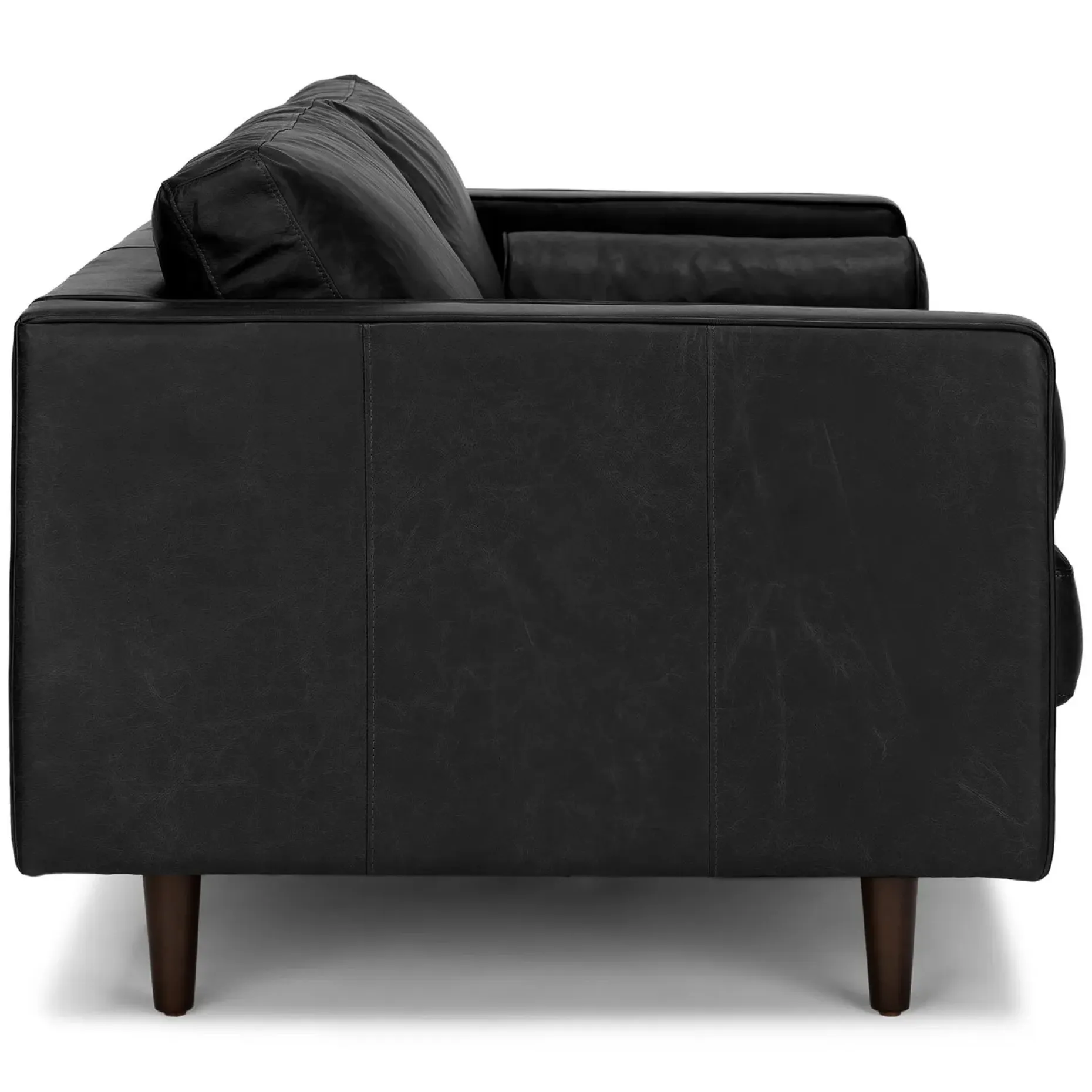 Sven 72" Tufted Leather Loveseat - Oxford Black