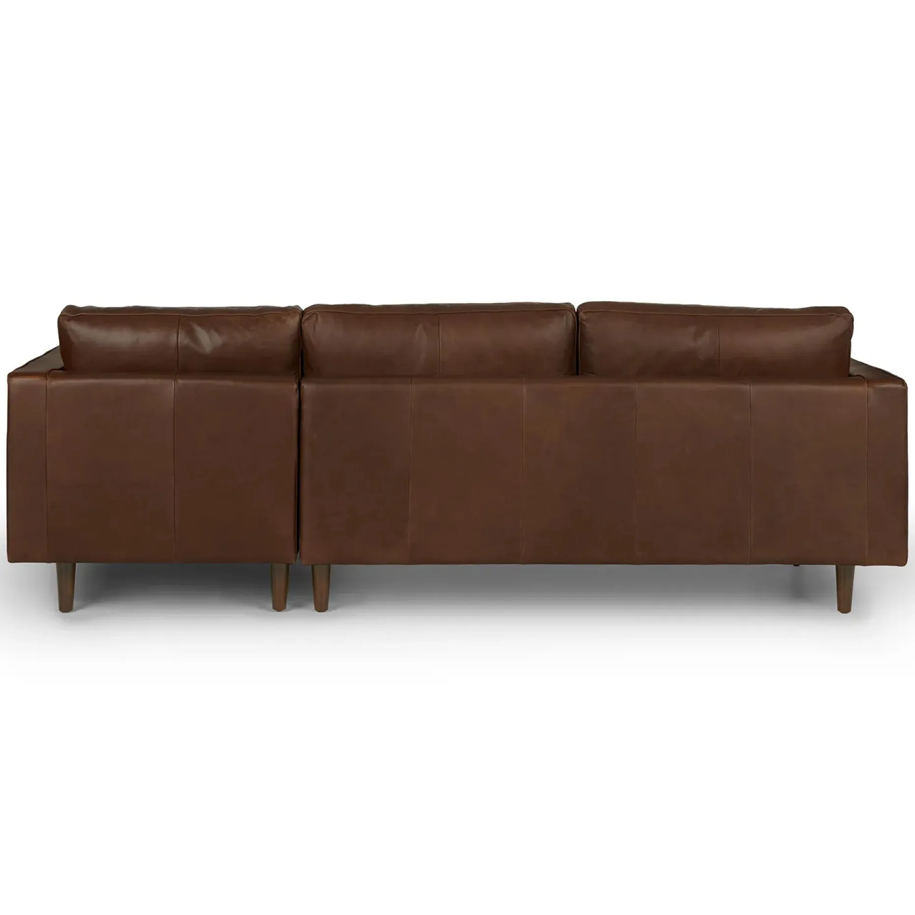 Sven 100" Tufted Leather Right Sectional - Charme Chocolat