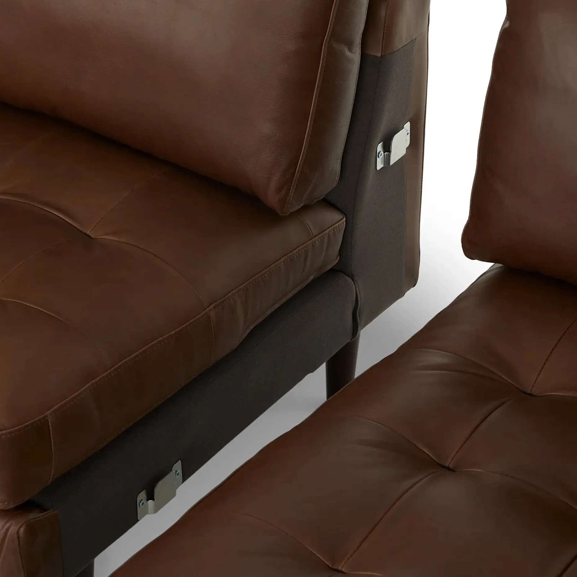 Sven 100" Tufted Leather Right Sectional - Charme Chocolat