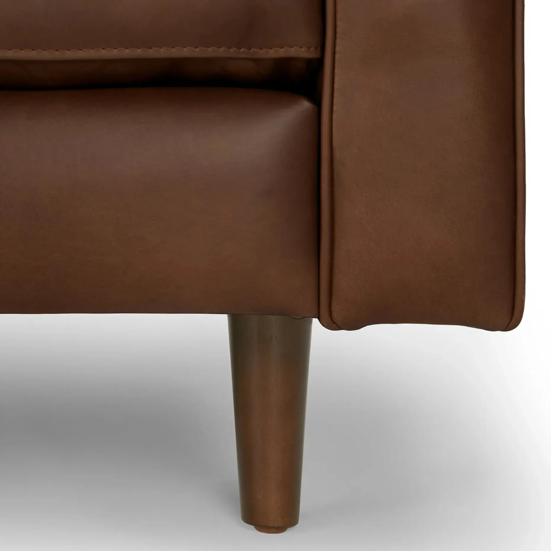 Sven 100" Tufted Leather Right Sectional - Charme Chocolat