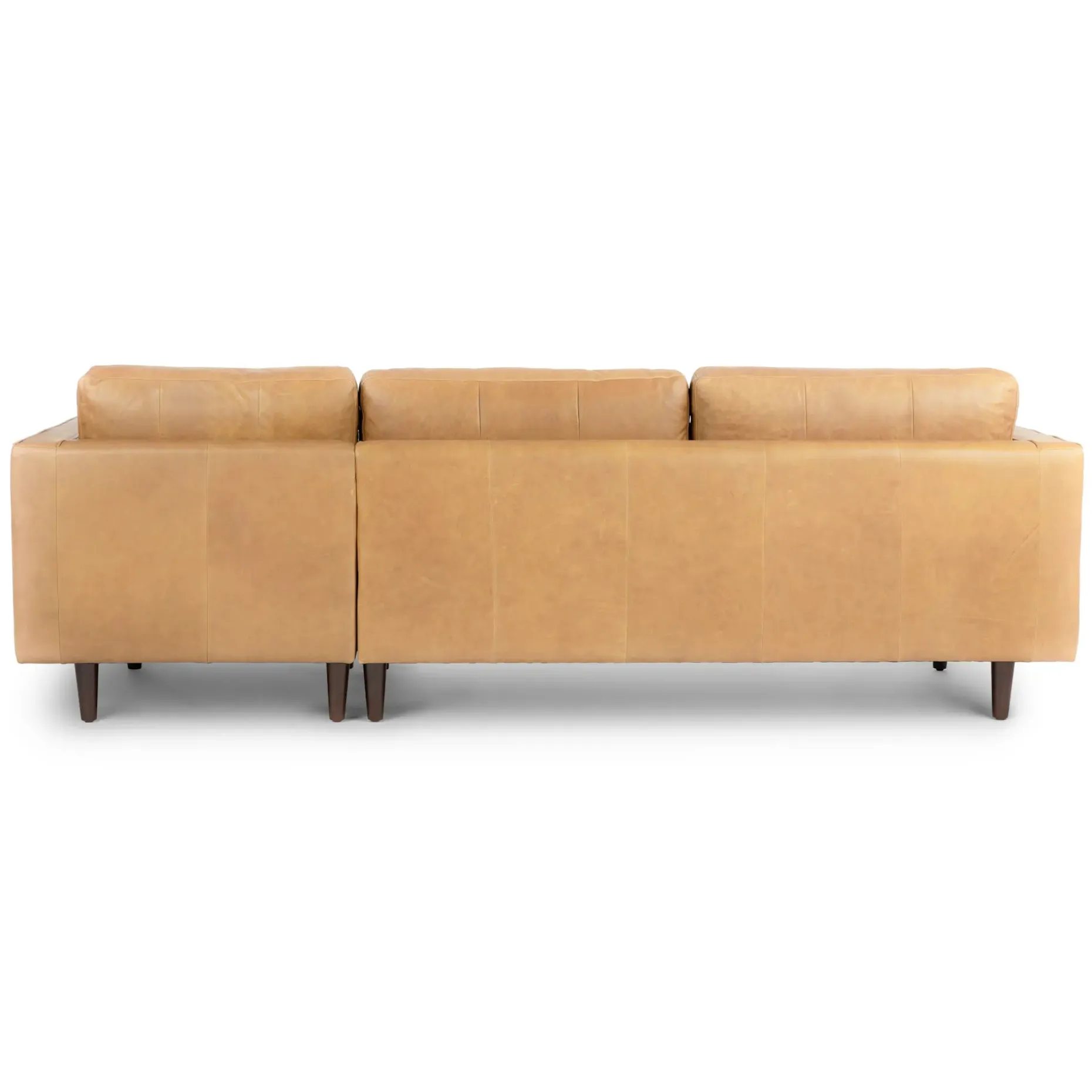 Sven 100" Tufted Leather Right Sectional - Charme Tan