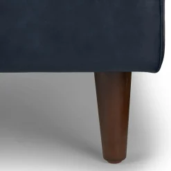 Sven 100" Tufted Leather Right Sectional - Oxford Blue