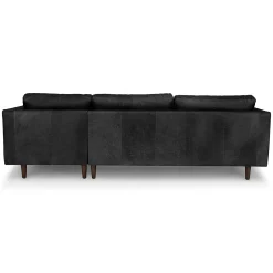 Sven 100" Tufted Leather Right Sectional - Oxford Black