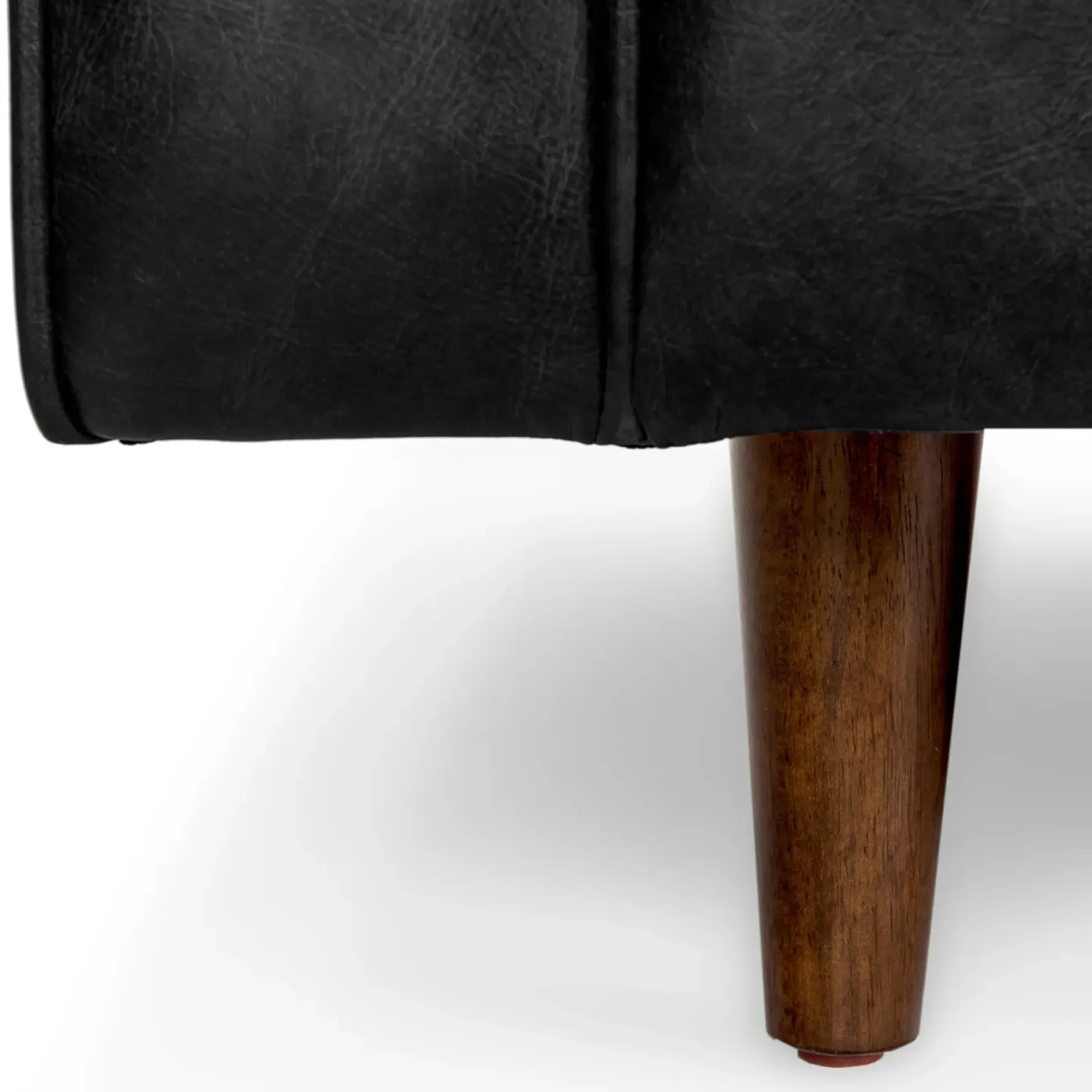 Sven 100" Tufted Leather Right Sectional - Oxford Black