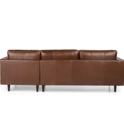 Sven 100" Tufted Leather Right Sectional - Taos Brown