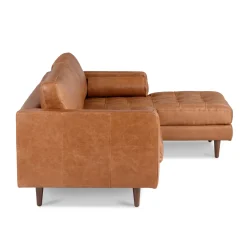 Sven 100" Tufted Leather Right Sectional - Salerno Tan