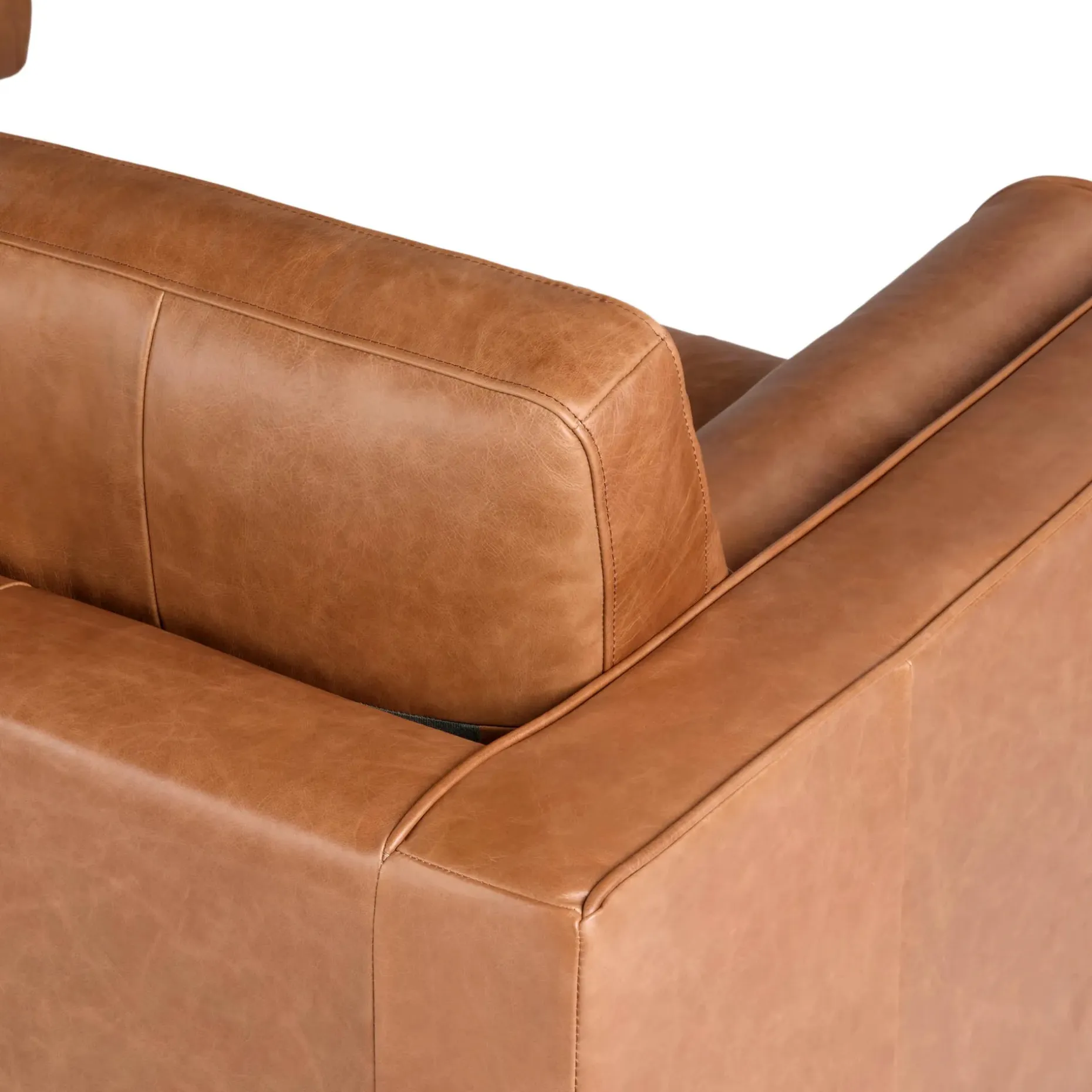 Sven 100" Tufted Leather Right Sectional - Salerno Tan