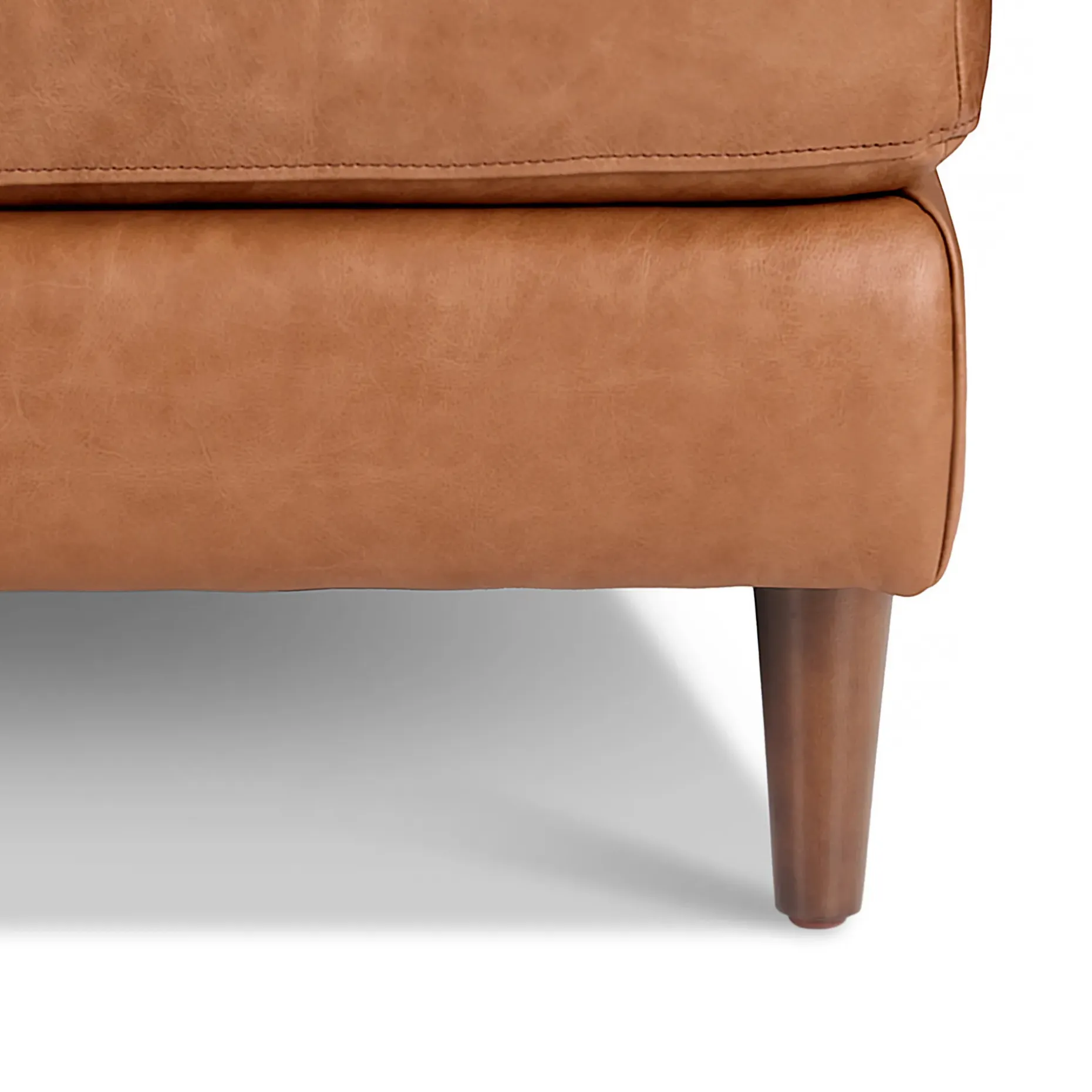 Sven 100" Tufted Leather Right Sectional - Salerno Tan