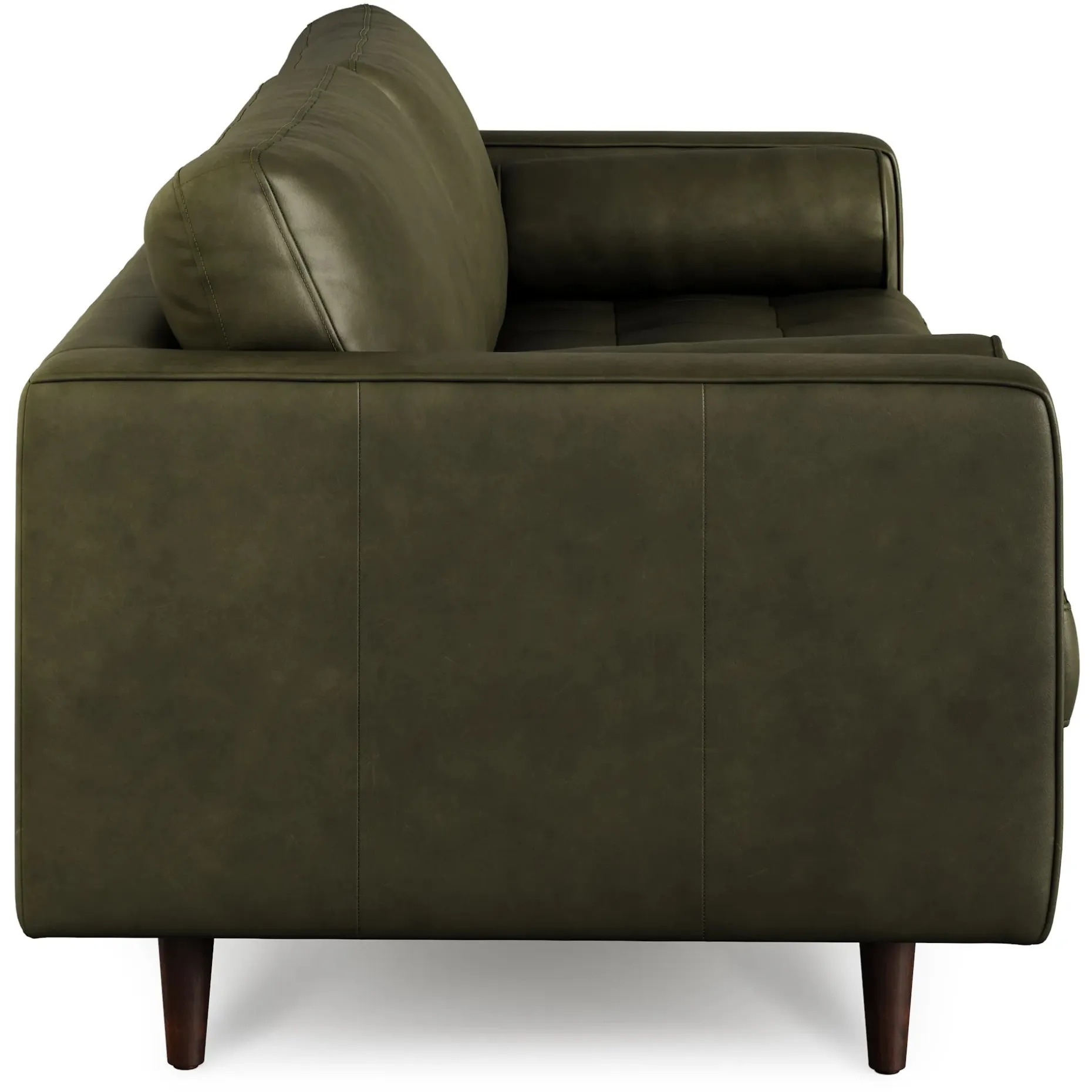 Sven 88" Tufted Leather Sofa - Charme Green