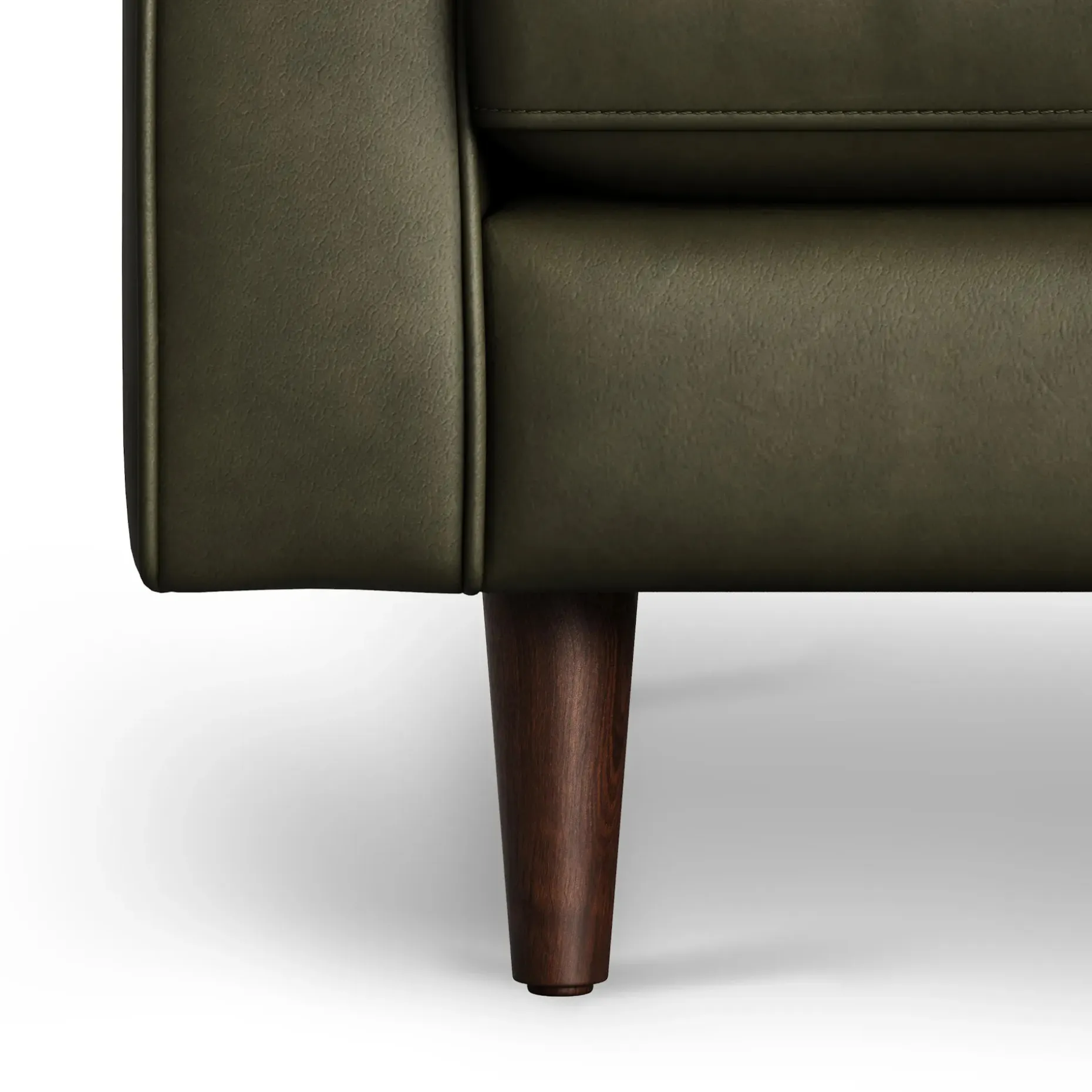 Sven 88" Tufted Leather Sofa - Charme Green