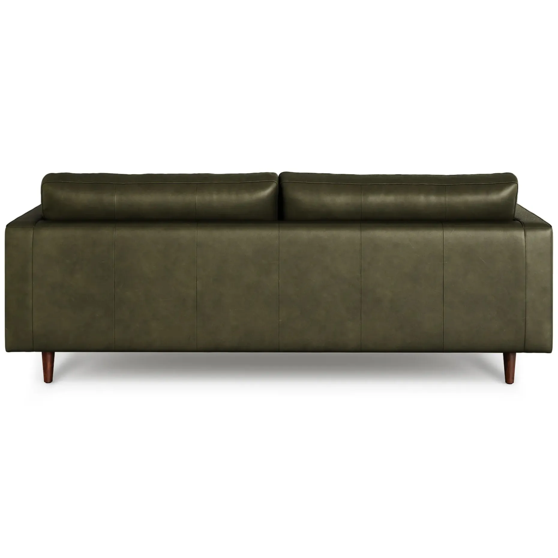Sven 88" Tufted Leather Sofa - Charme Green