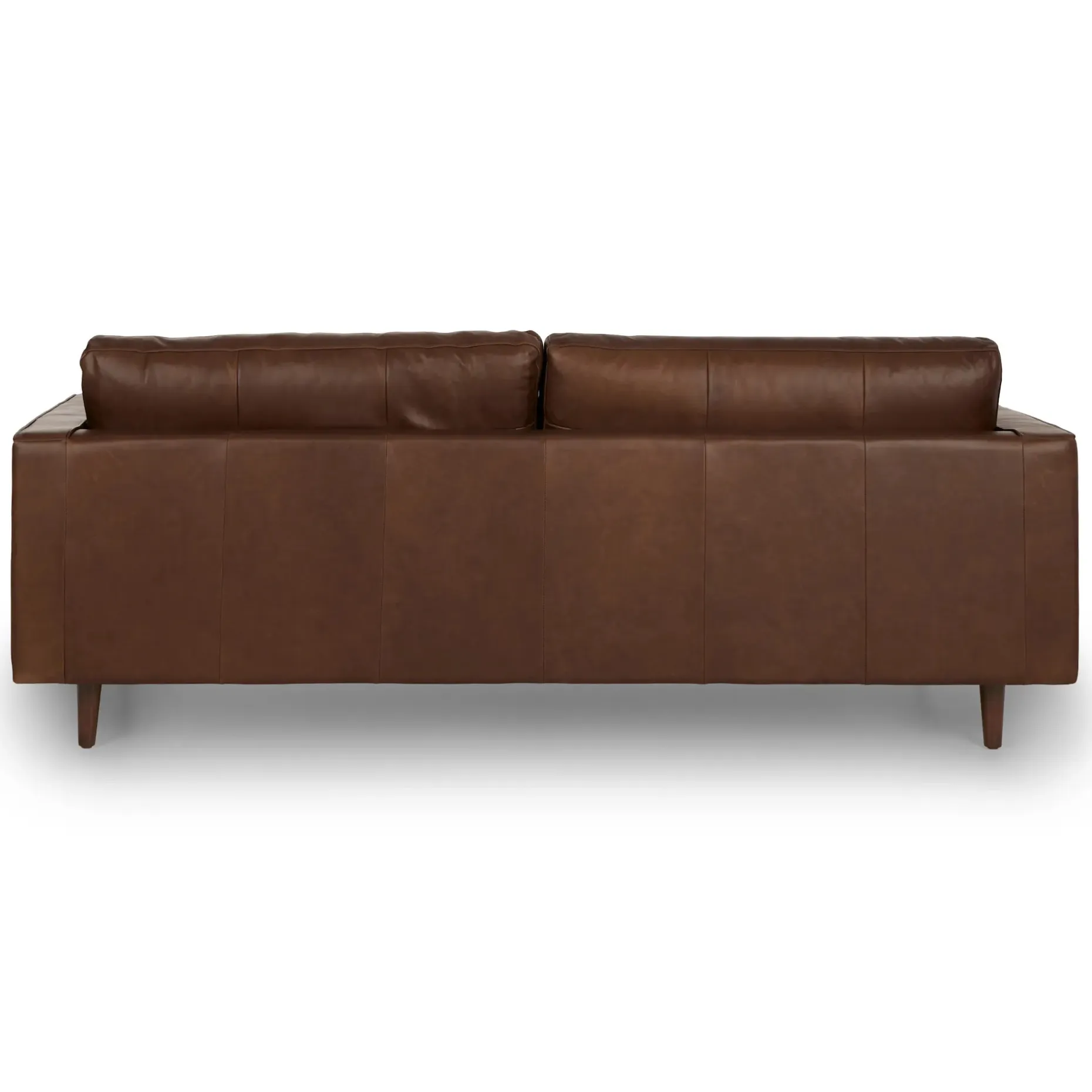 Sven 88" Tufted Leather Sofa - Charme Chocolat