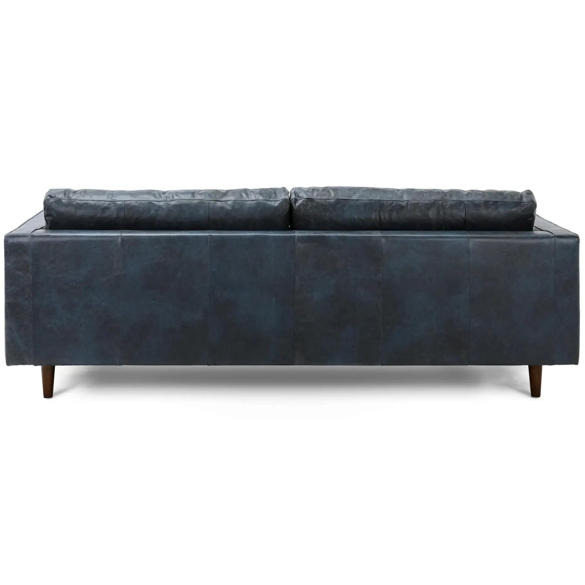 Sven 88" Tufted Leather Sofa - Oxford Blue