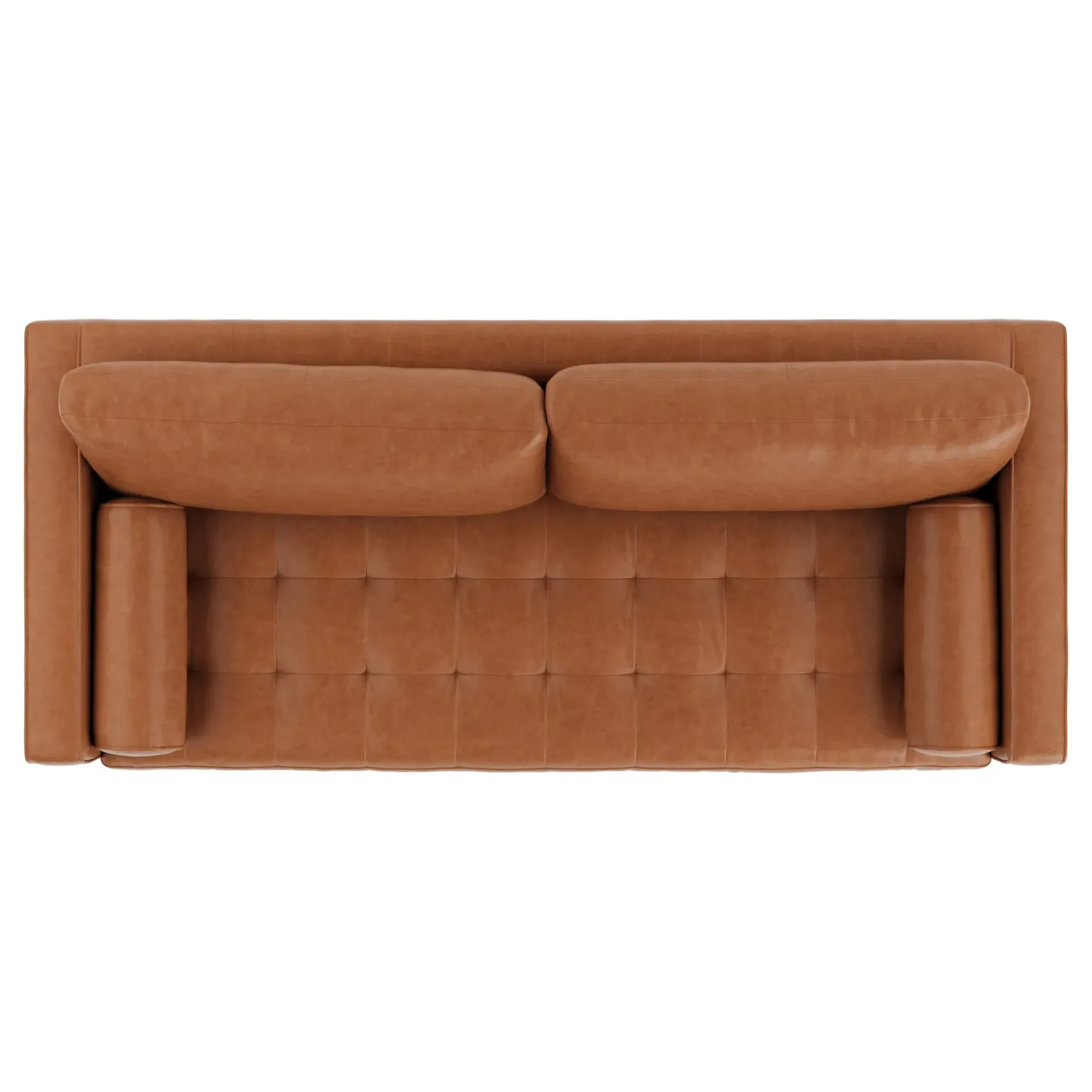 Sven 88" Tufted Leather Sofa - Salerno Tan