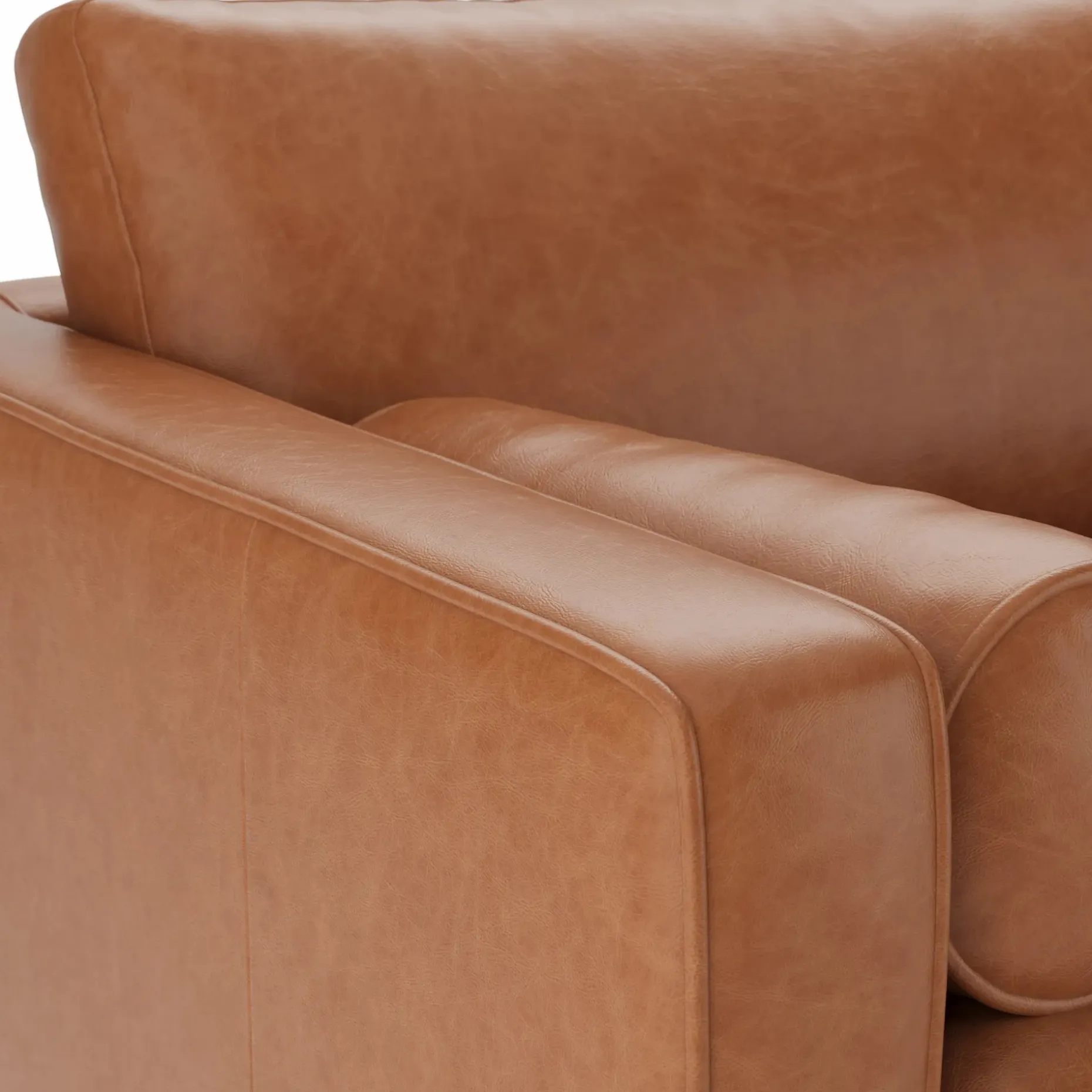 Sven 88" Tufted Leather Sofa - Salerno Tan