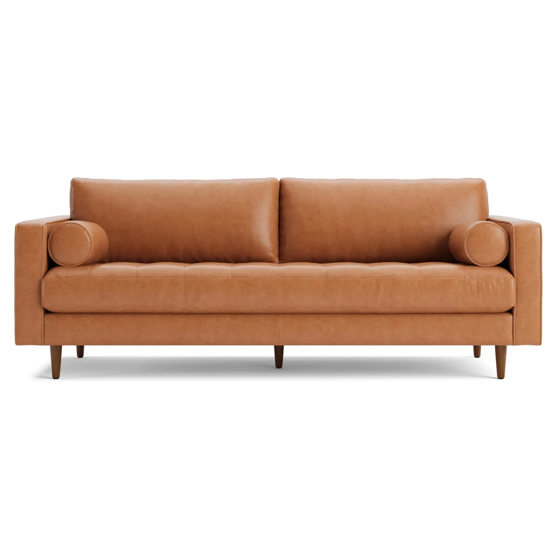 Sven 88" Tufted Leather Sofa - Salerno Tan