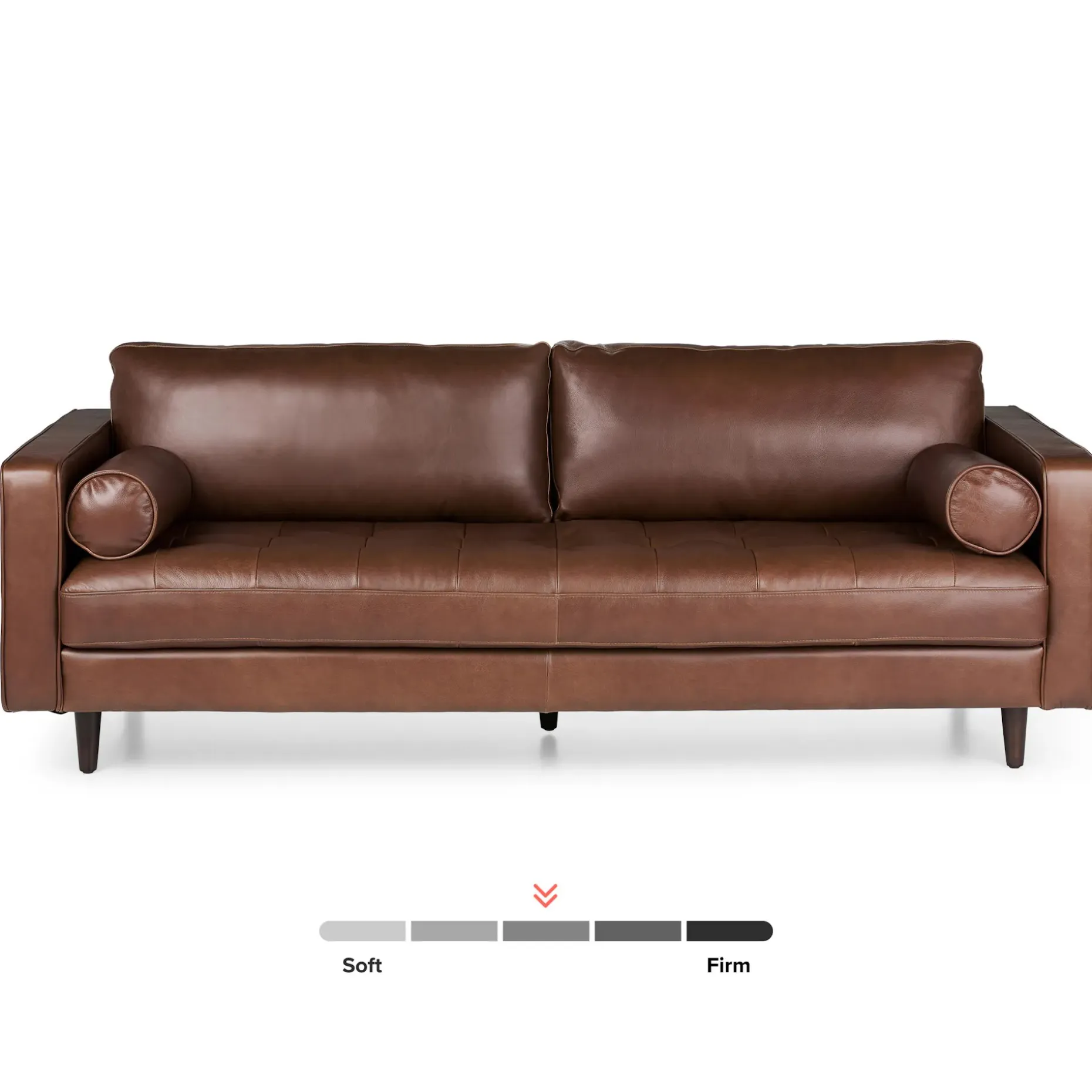 Sven 88" Tufted Leather Sofa - Taos Brown