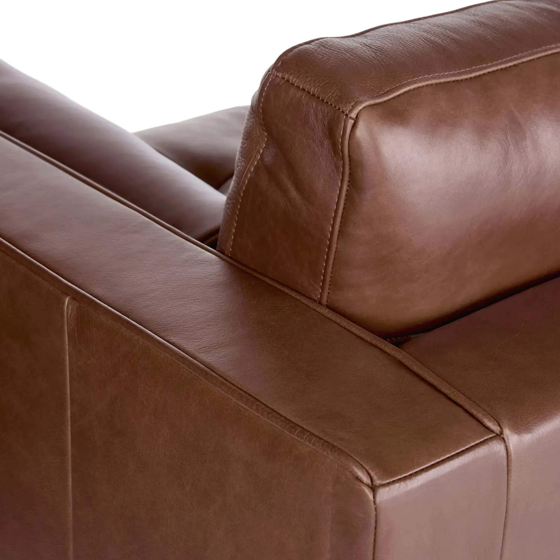 Sven 88" Tufted Leather Sofa - Taos Brown