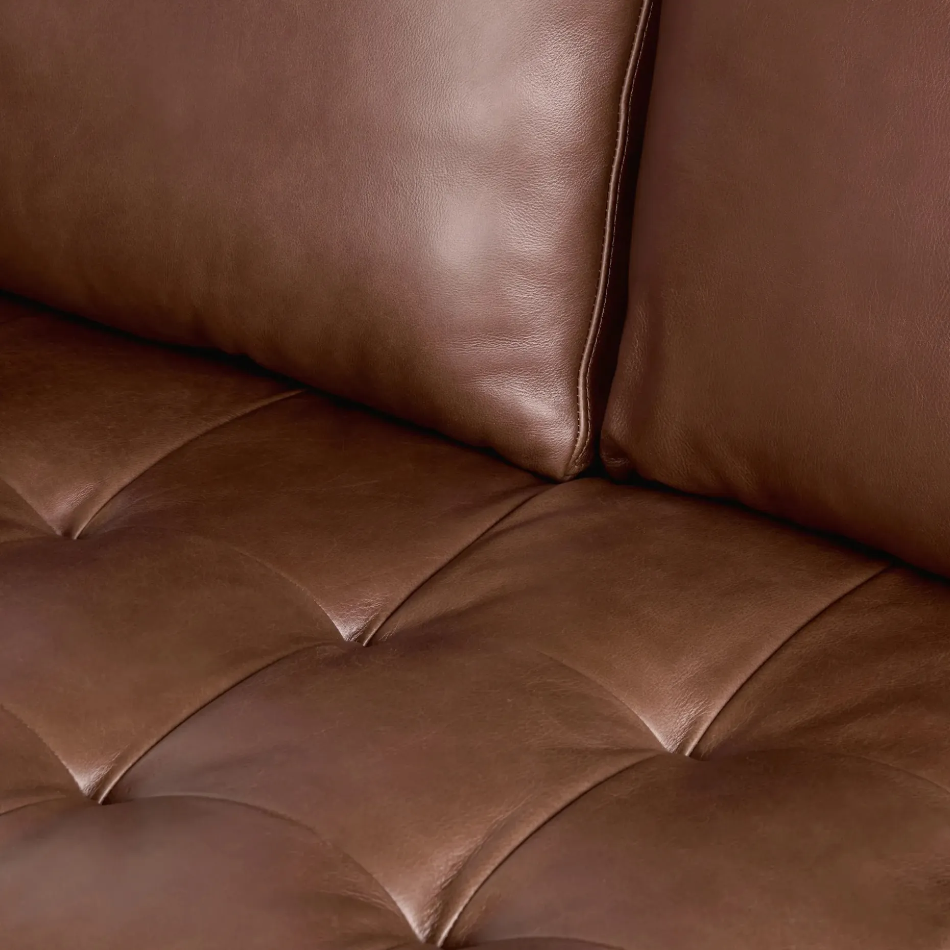 Sven 88" Tufted Leather Sofa - Taos Brown